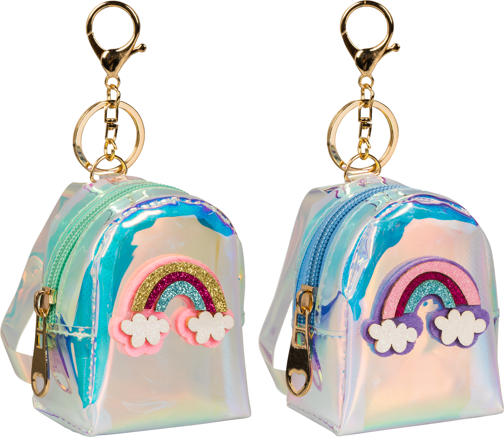 Schlüsselanhänger „Rucksack“ | silber-regenbogen