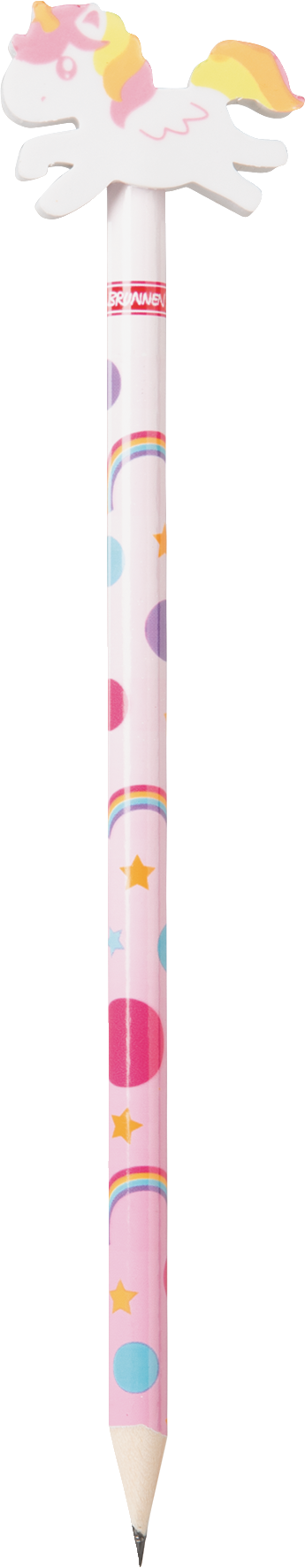 Bleistift mit Radiergummi „Einhorn“ | HB, rund, rosa