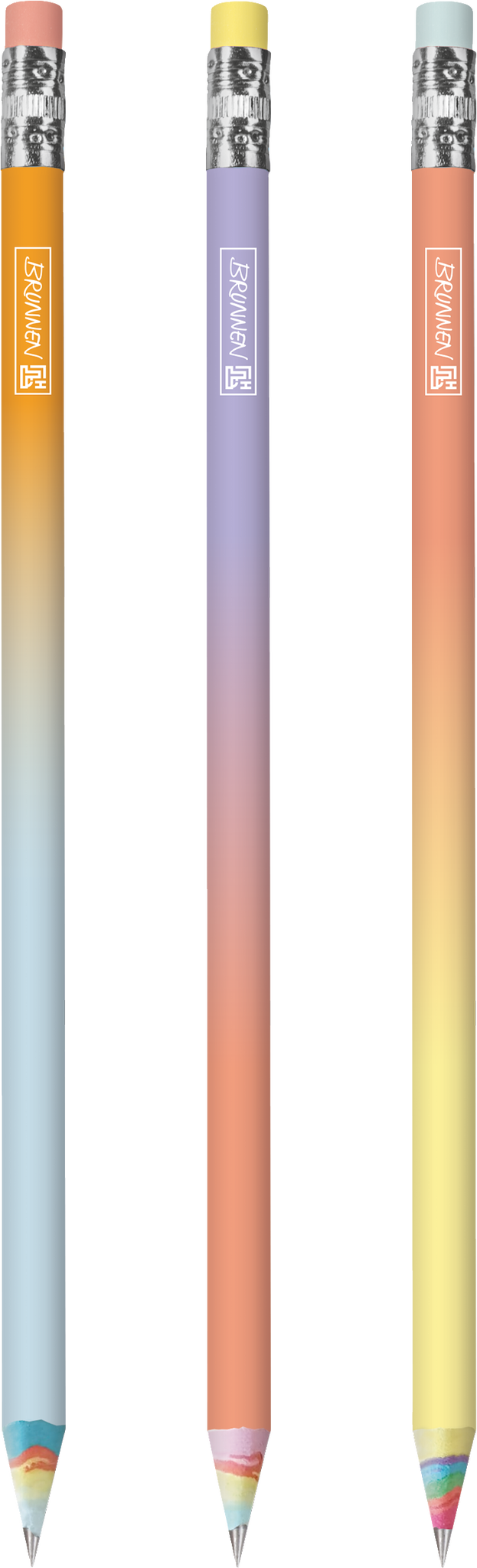 Bleistift „Rainbow Paper pastell“ | HB, rund, sortiert