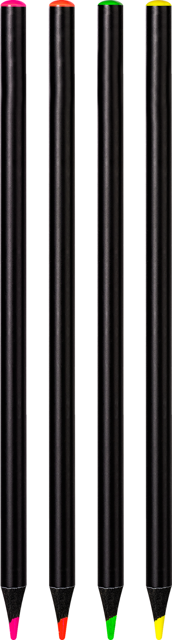 Buntstifte-Set „Neon“ | rund, schwarz