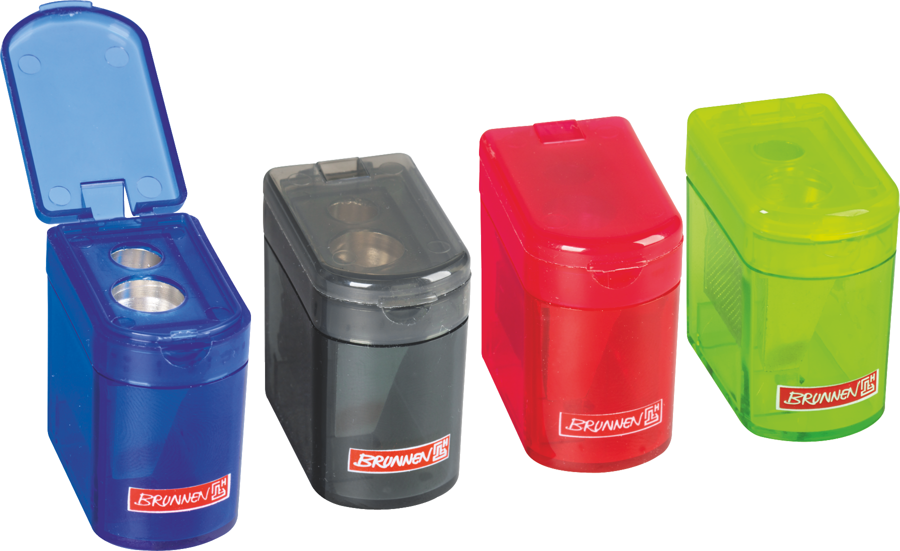 20 x Brunnen Spitzer Klicki doppelt transparent farbig sortiert