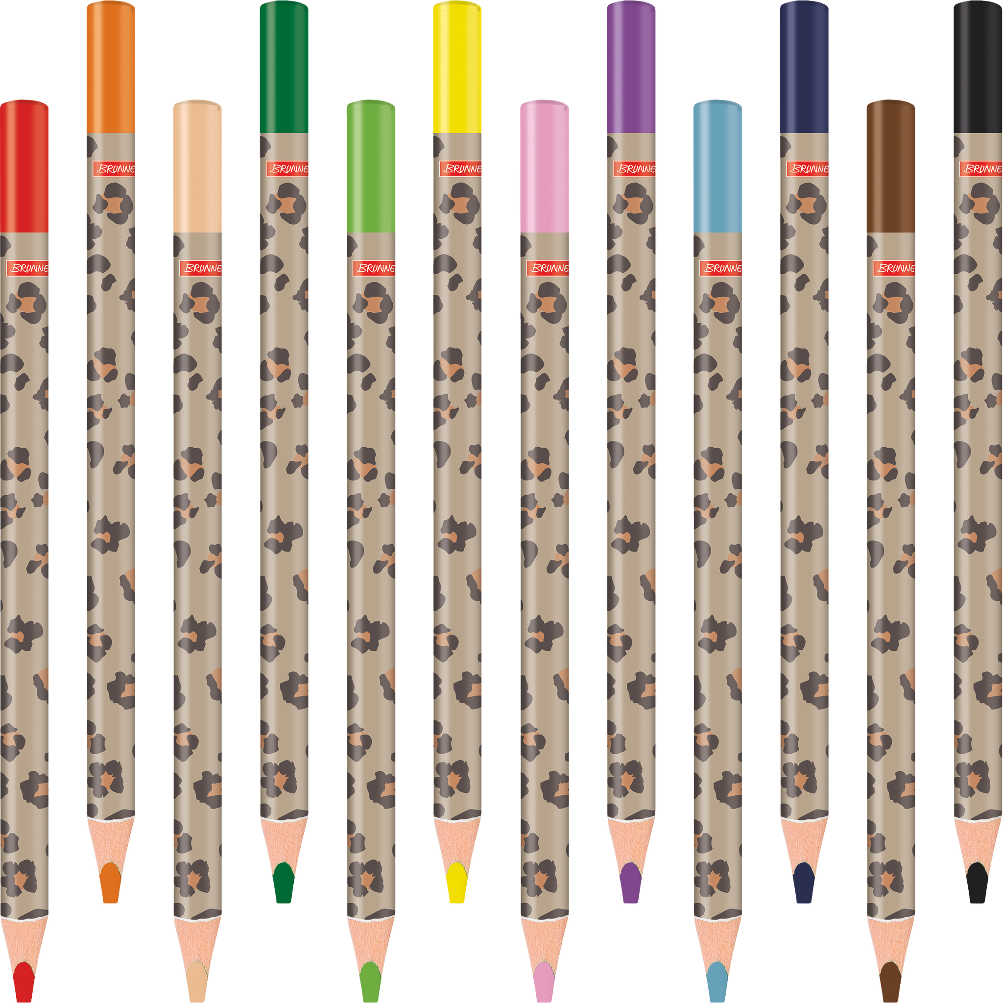 Dicke Buntstifte-Set Safari World | Dreikantform, mehrfarbig, 12 Stück