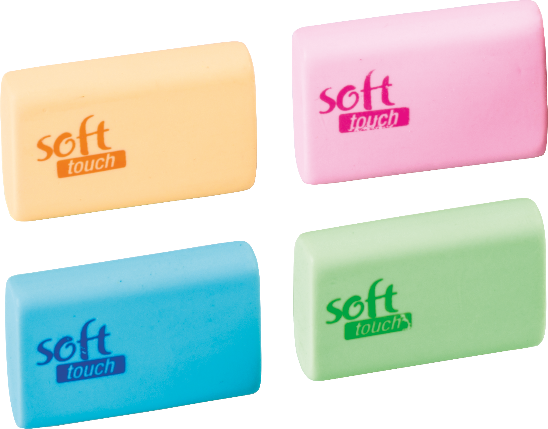 36 x Brunnen Radierer SoftTouch 4,7x3cm farbig sortiert