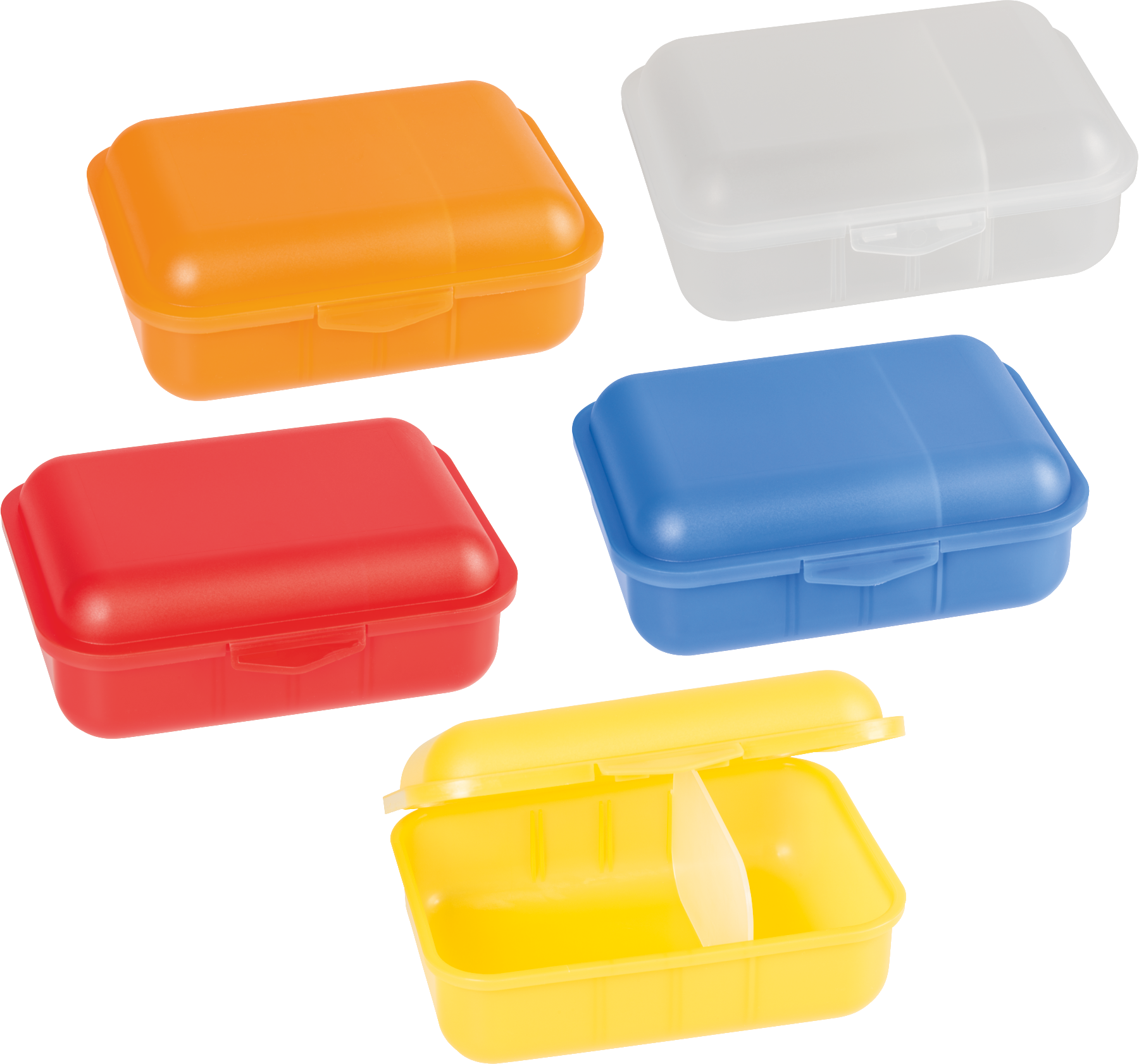 10 x Brunnen Brotdose 18x13x6,5cm PP farbig sortiert