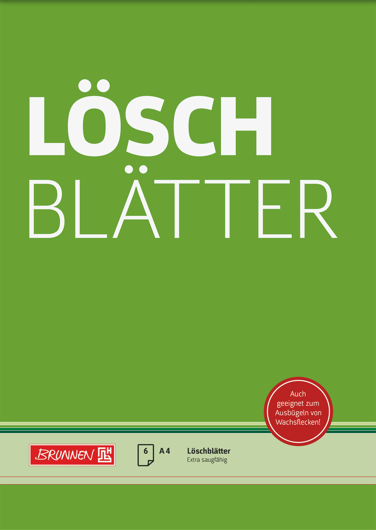 10 x Brunnen Löschblattblock A4 135g/qm 6 Blatt