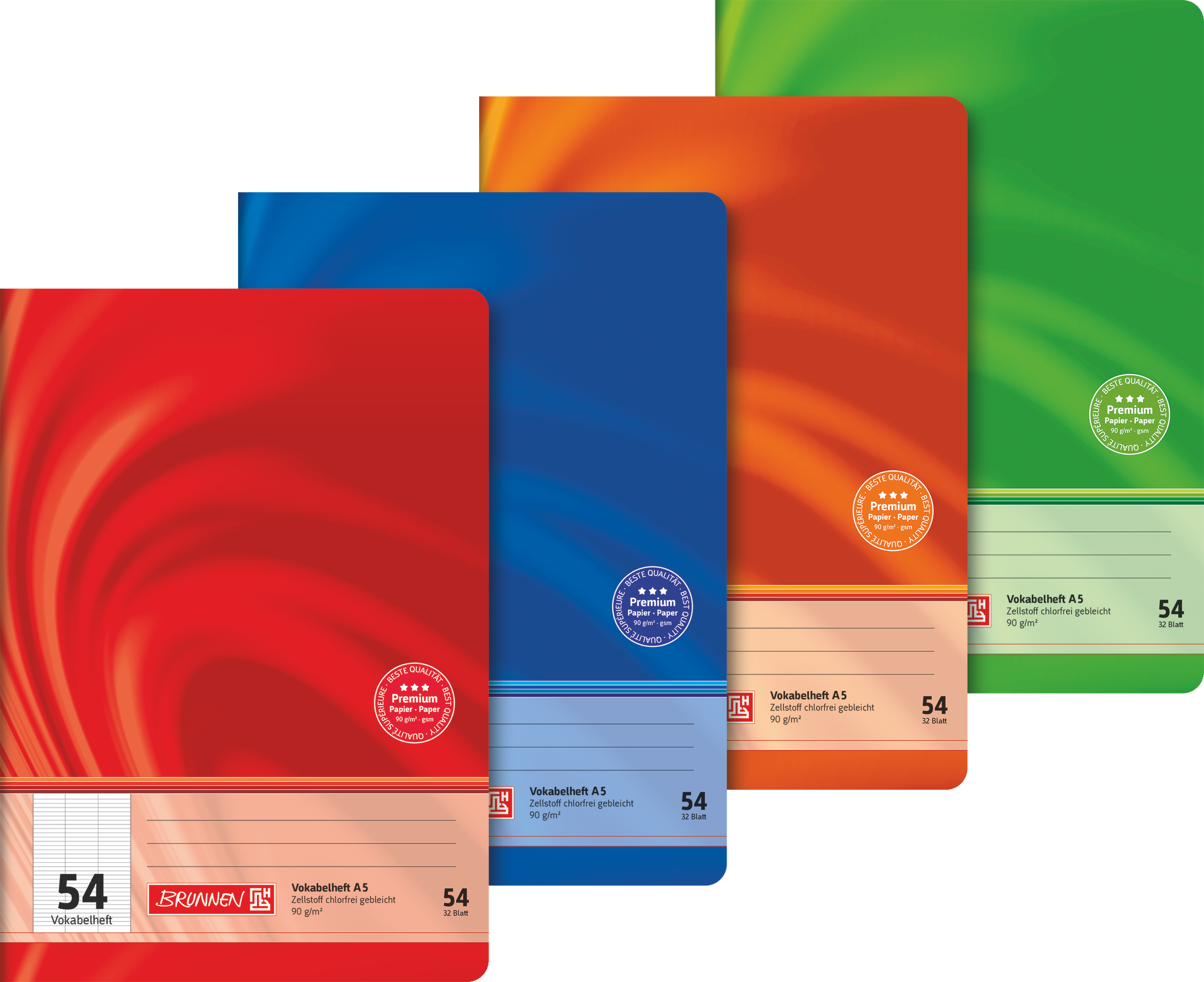 Vokabelheft Premium Vivendi | A5, Lineatur 54, 32 Blatt, sortiert