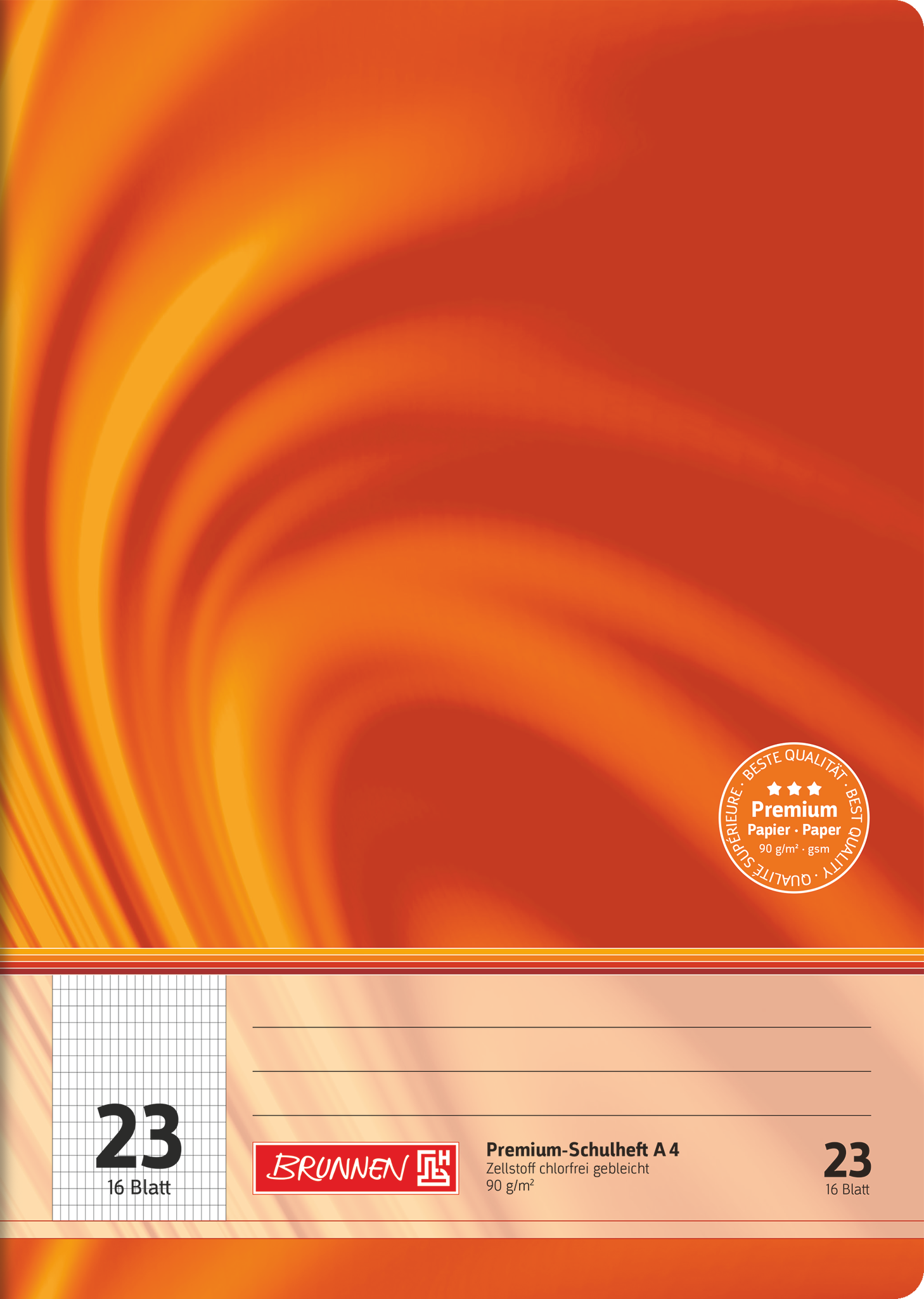 25 x Brunnen Schulheft Young Vivendi A4 Lineatur 23 90 g/qm 16 Blatt