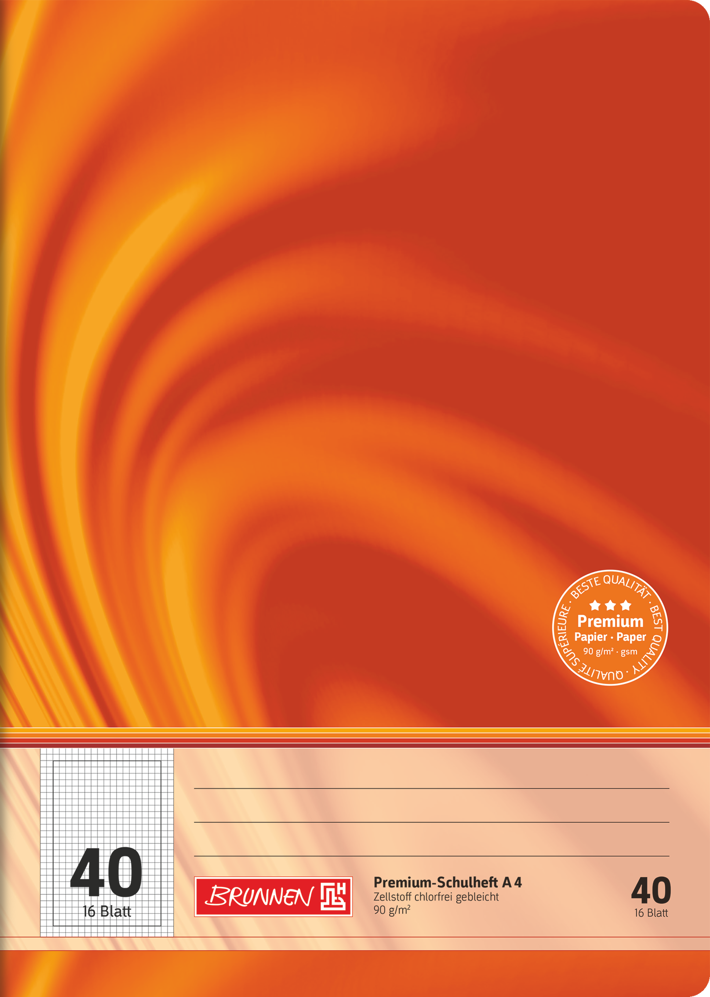 25 x Brunnen Schulheft Young Vivendi A4 Lineatur 40 90 g/qm 16 Blatt