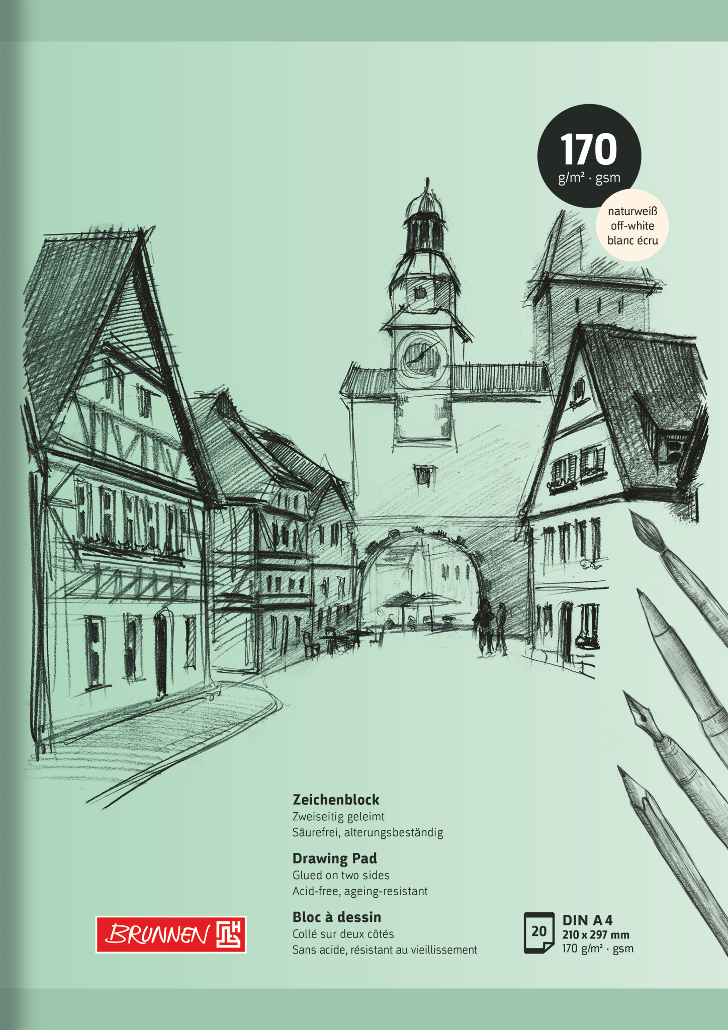 Zeichenblock | A4, 20 Blatt, grün
