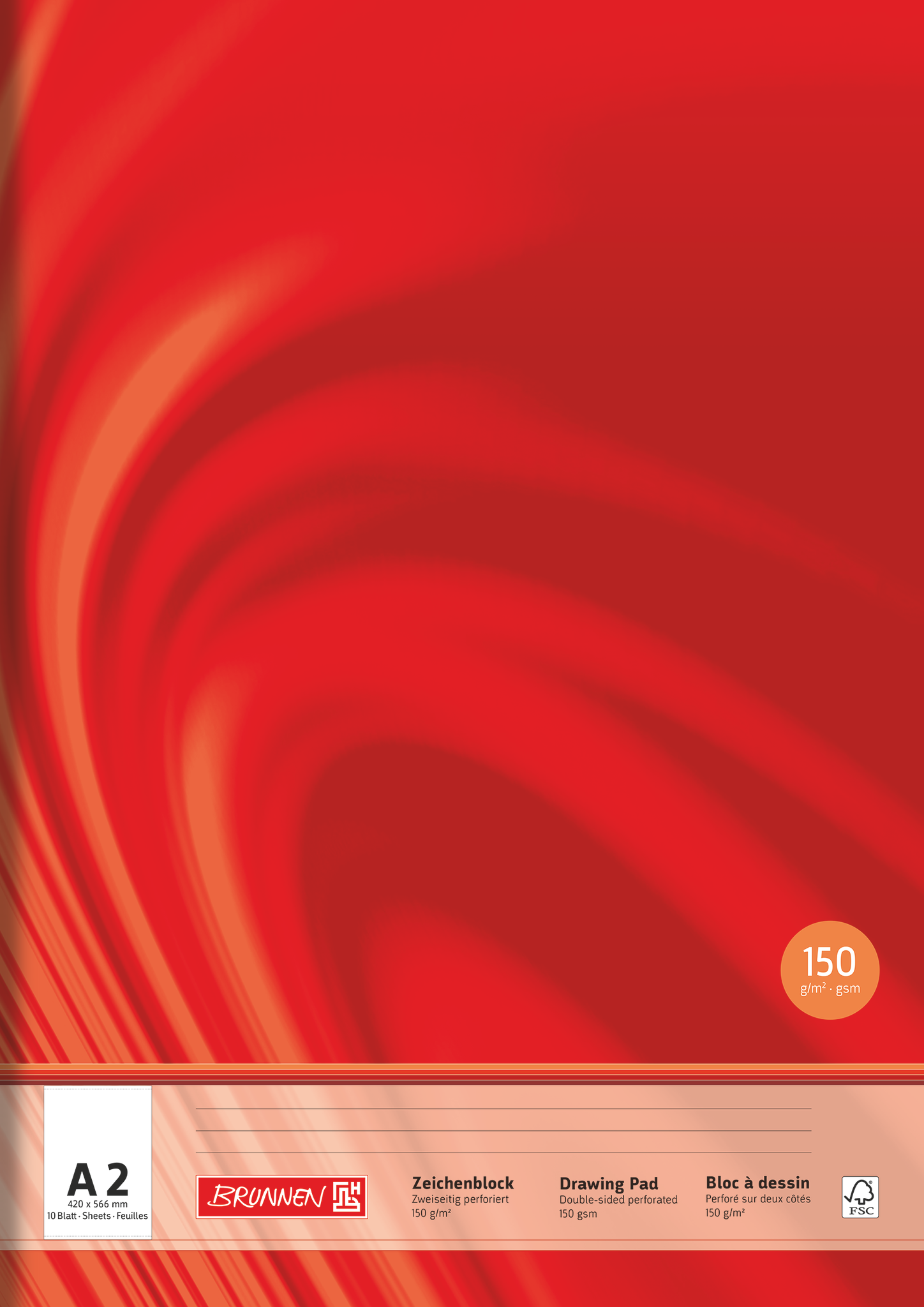 Zeichenblock Vivendi | A2, 10 Blatt, rot