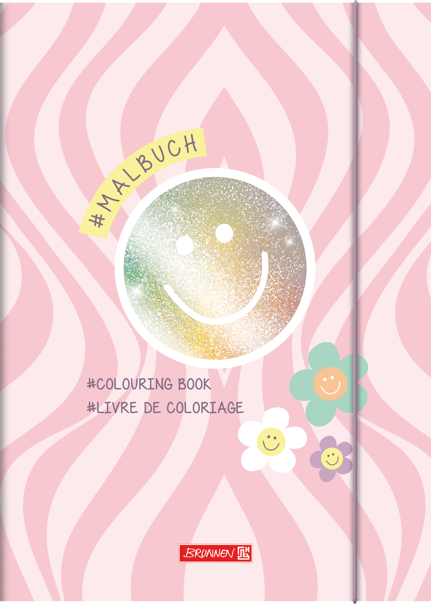 Ausmalheft Happy Hippie | 32 Blatt, rosa