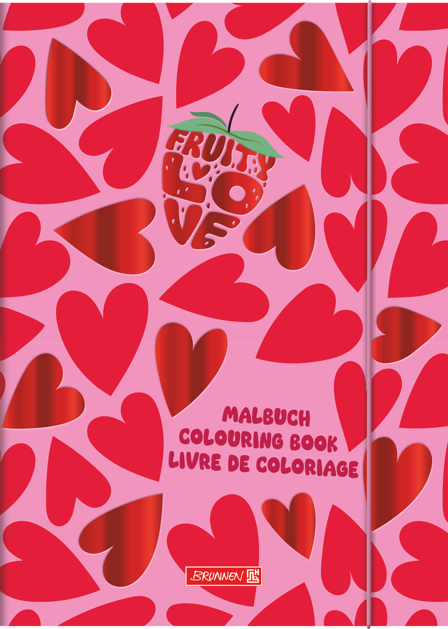 Ausmalheft Fruity Love | 32 Blatt, rosa/rot