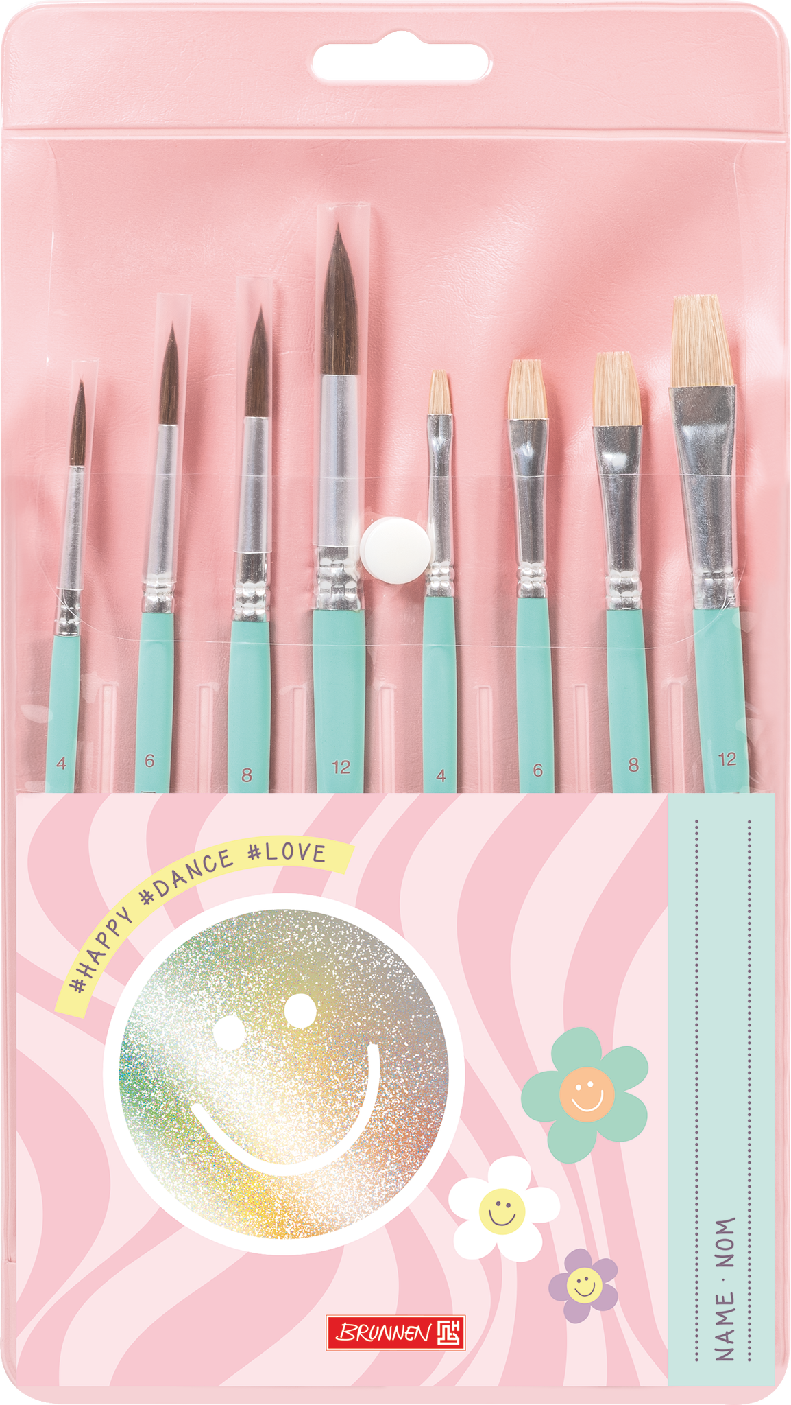 Schulpinsel-Set Happy Hippie | mint, 8 Pinsel