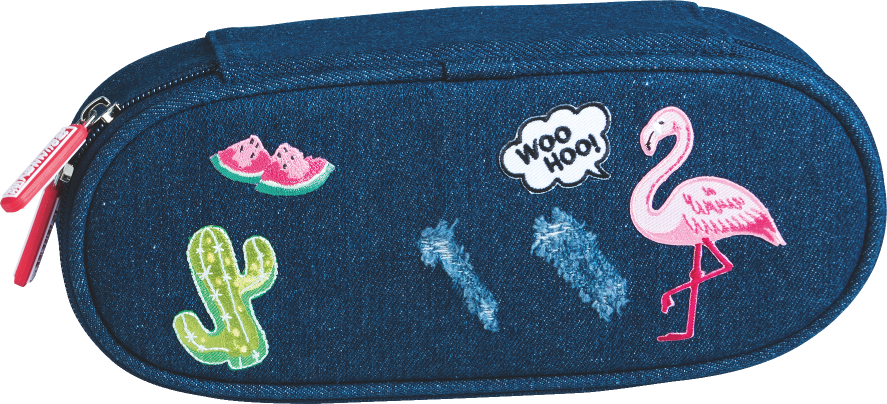 Schlampermäppchen „Patches“ | blau/mehrfarbig