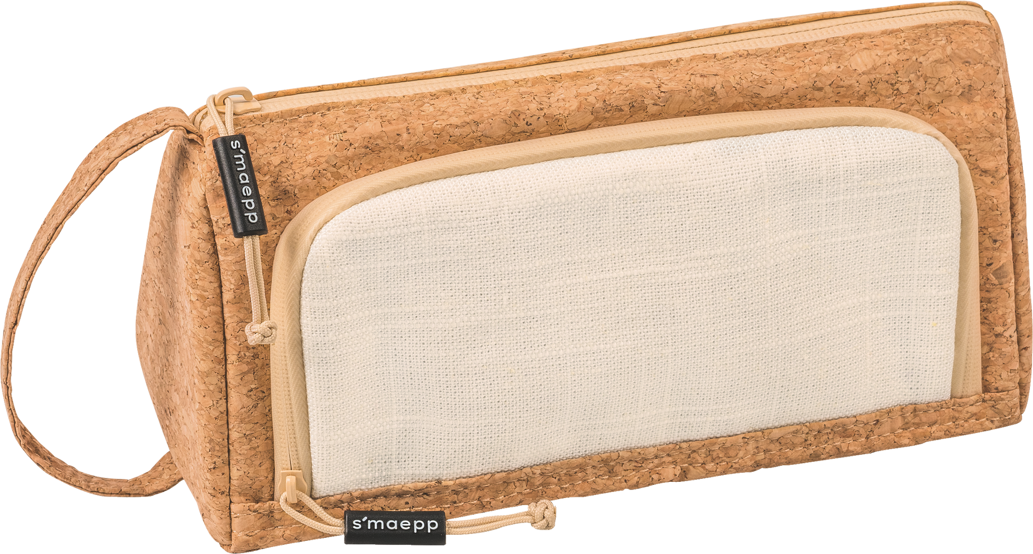 Schlampermäppchen s'maepp L „Cork“ | creme/braun