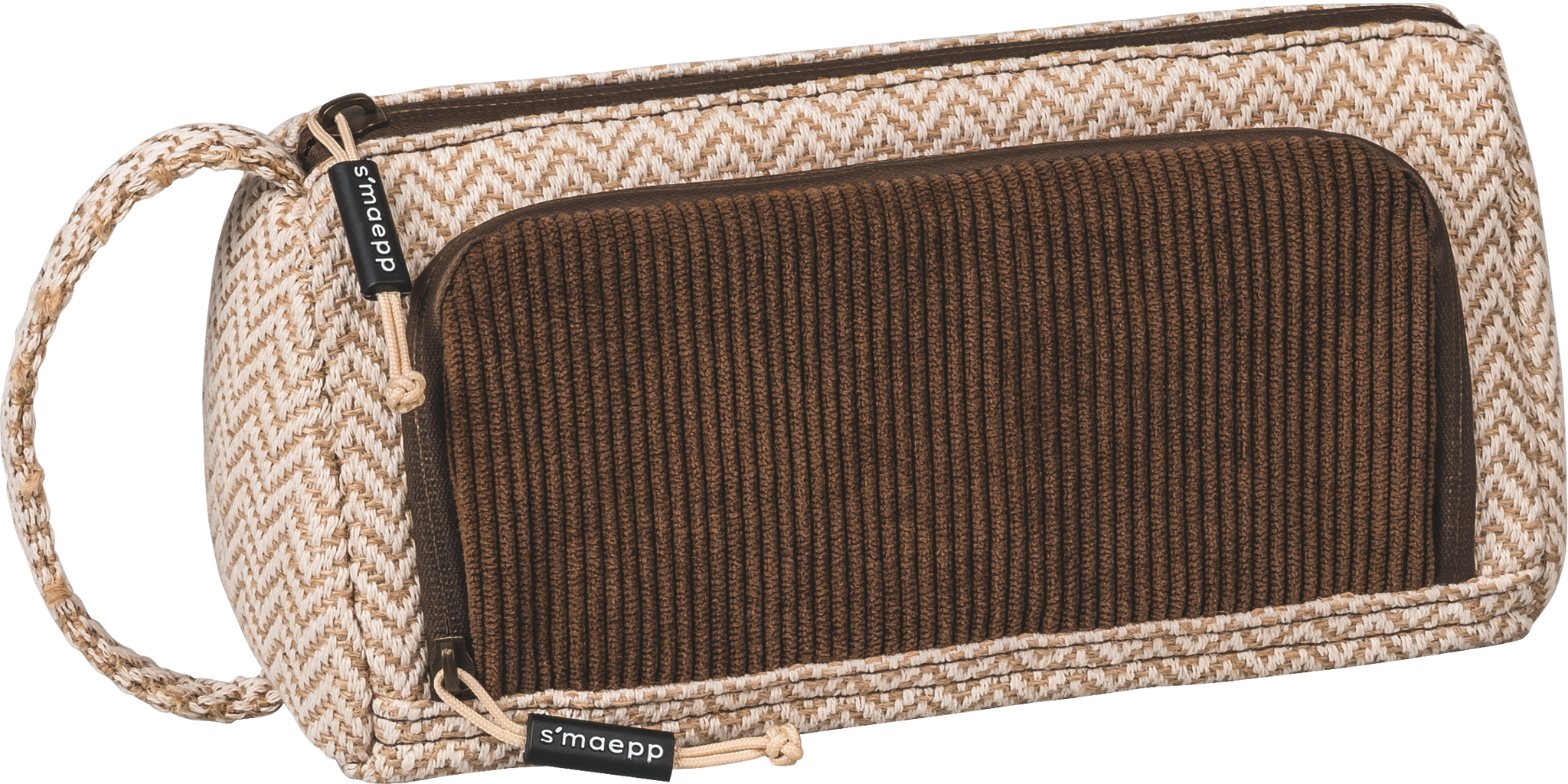 Schlampermäppchen s'maepp L „Vintage Love“ | braun/natur hell