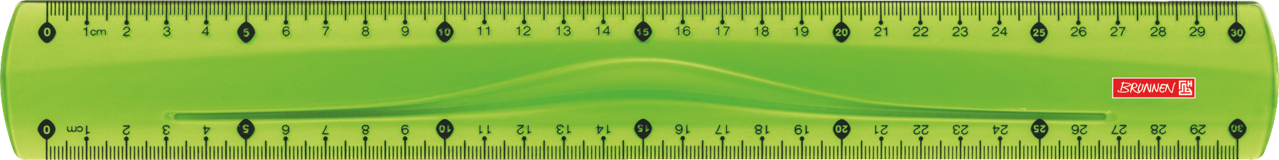 Brunnen 104973052 Lineal (für Schule und Büro Colour Code, 30 cm, mit Griffmulde, für Links- und Rechthänder) grün