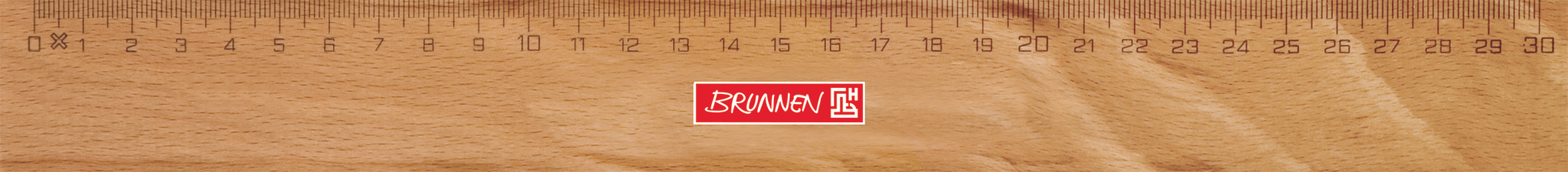 12 x Brunnen Lineal 30cm Holz braun