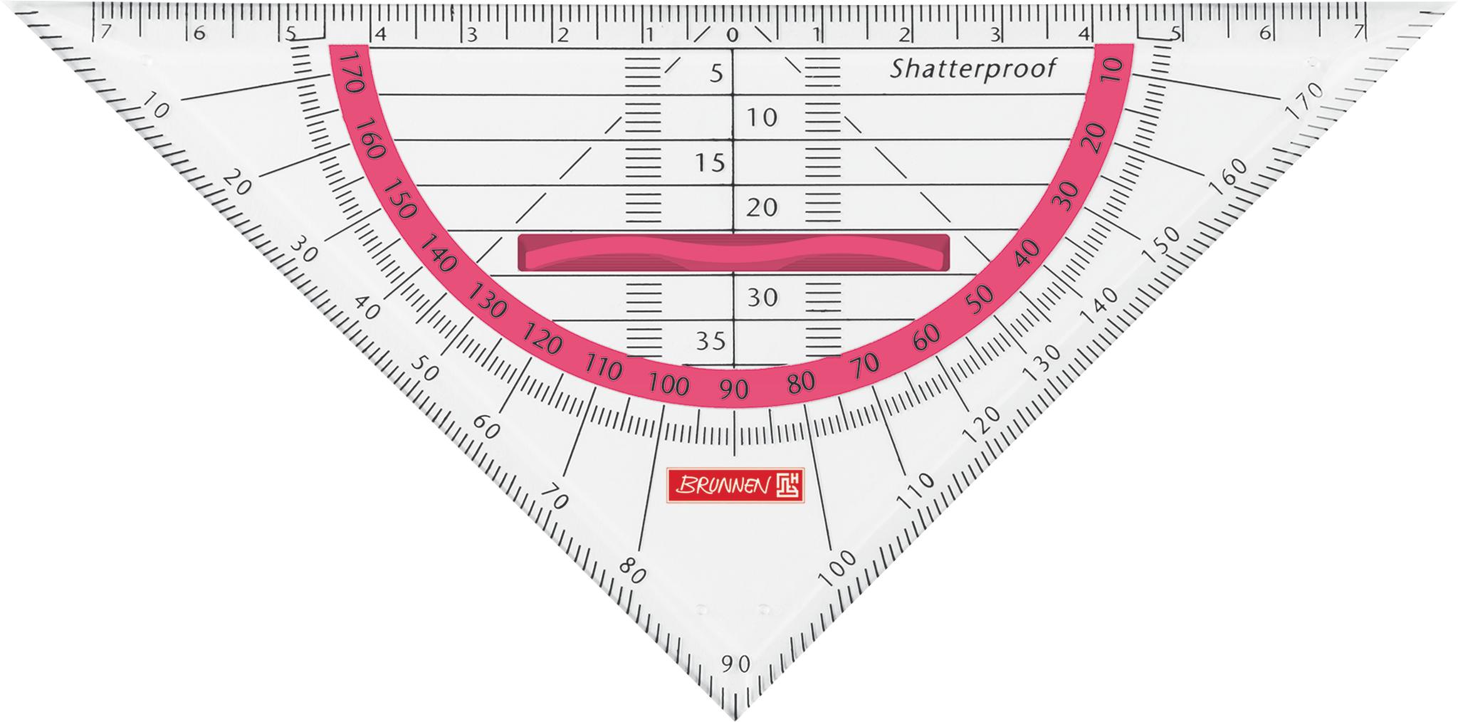 Geometrie-Dreieck Colour Code bruchsicher | 16 cm, mit Griff, tulip