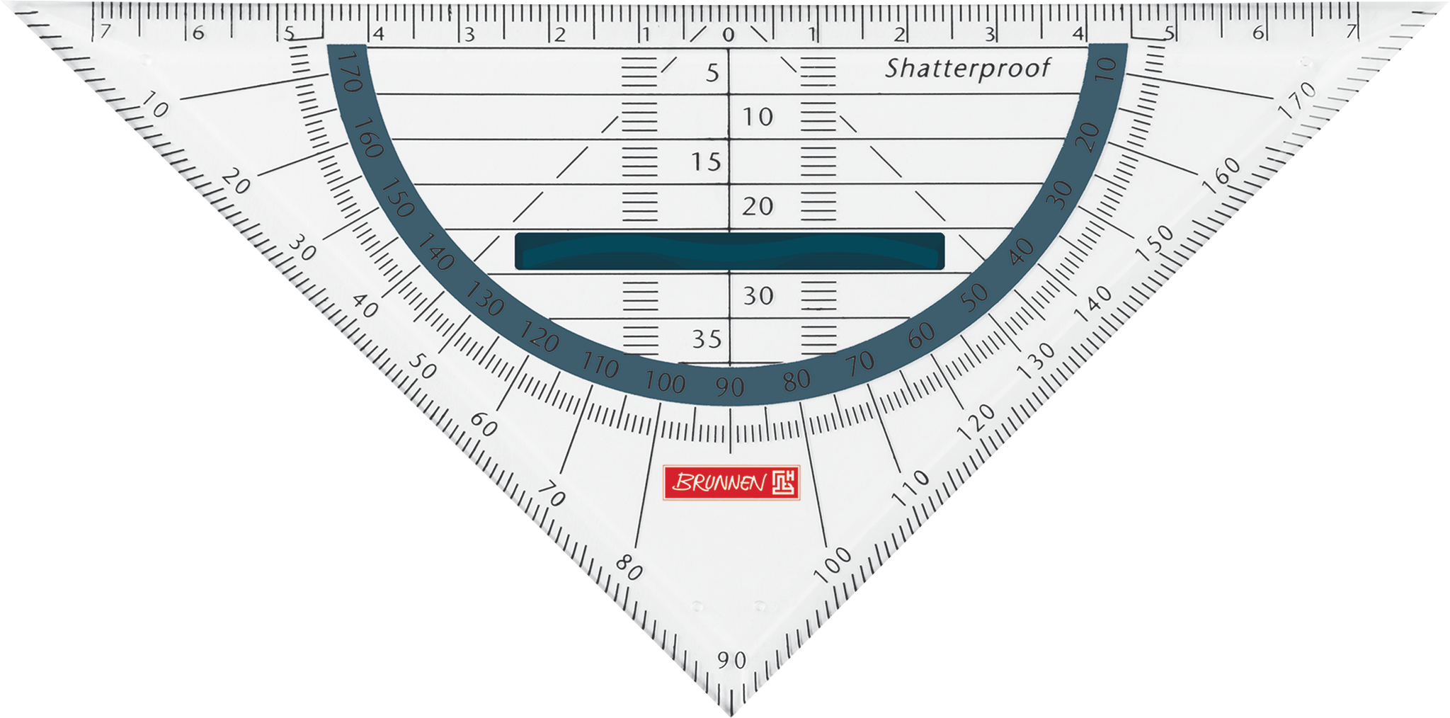 Geometrie-Dreieck Colour Code bruchsicher | 16 cm, mit Griff, denim
