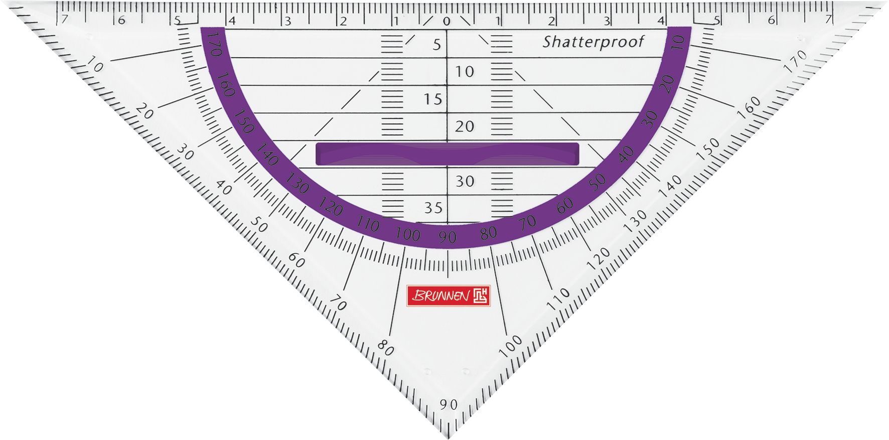 Geometrie-Dreieck Colour Code bruchsicher | 16 cm, mit Griff, purple