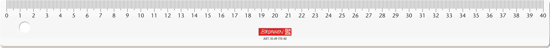 10 x Brunnen Lineal 40cm glasklar