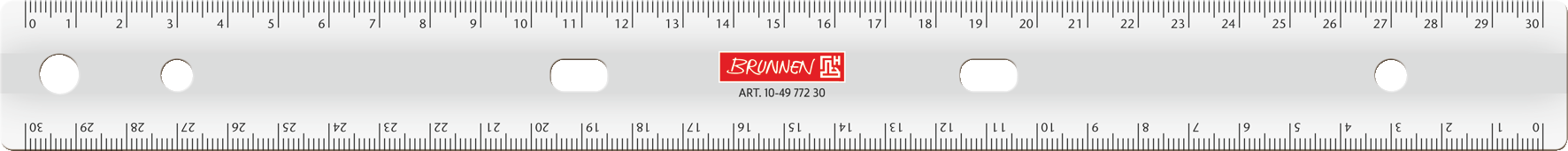 10 x Brunnen Lineal zum Abheften 30cm glasklar