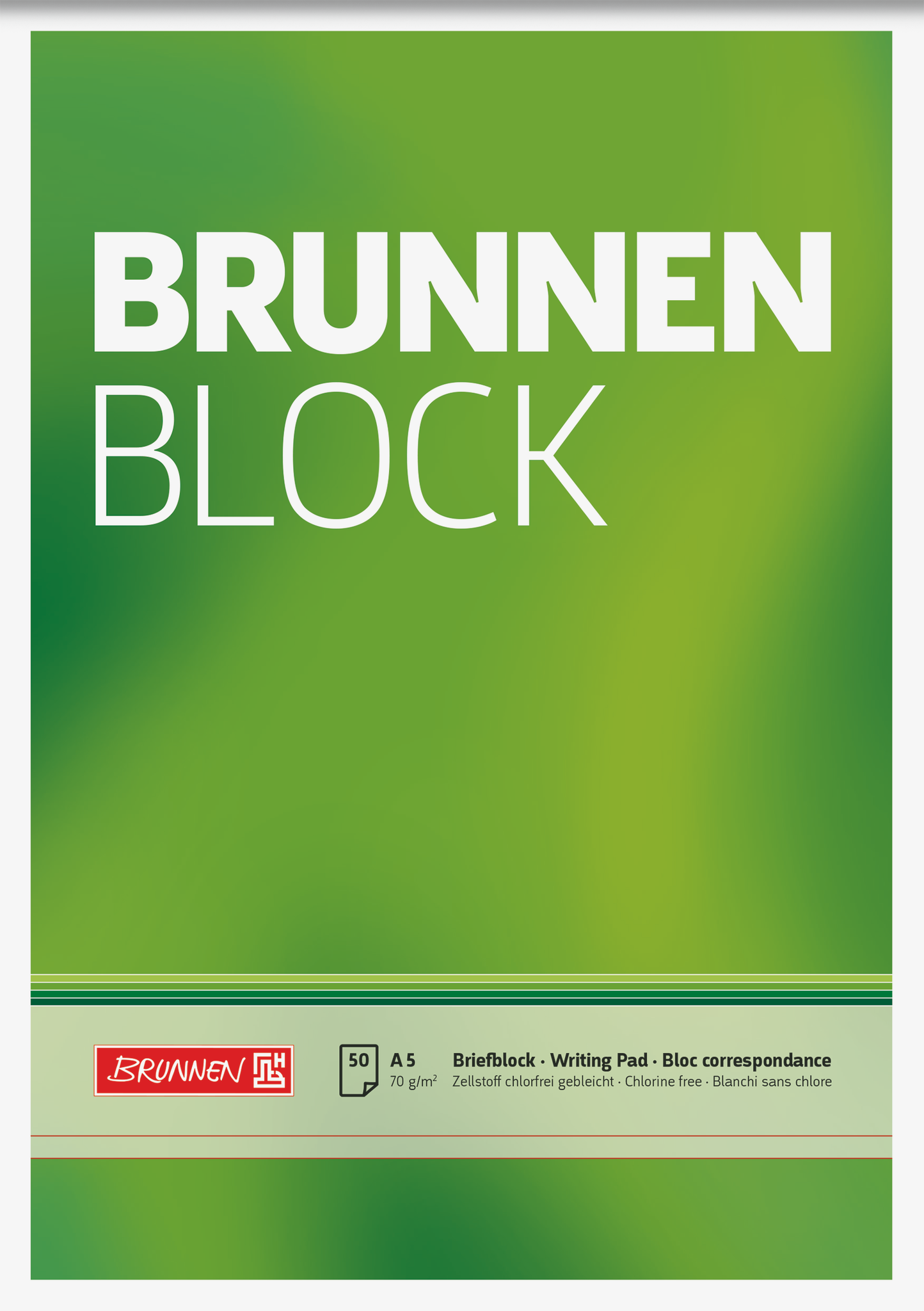 10 x Brunnen Briefblock Brunnen A5 70g/qm blanko 50 Blatt