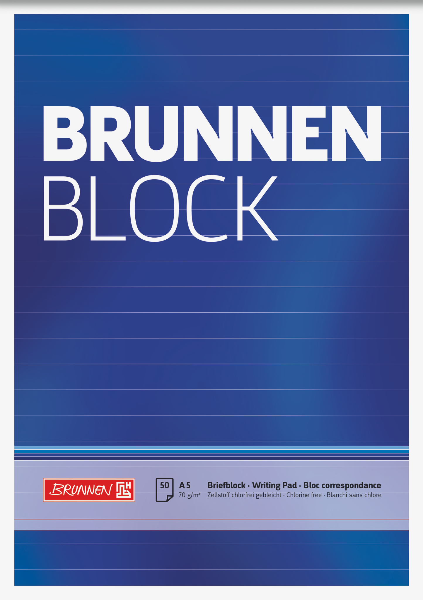 10 x Brunnen Briefblock Brunnen A5 70g/qm liniert 50 Blatt