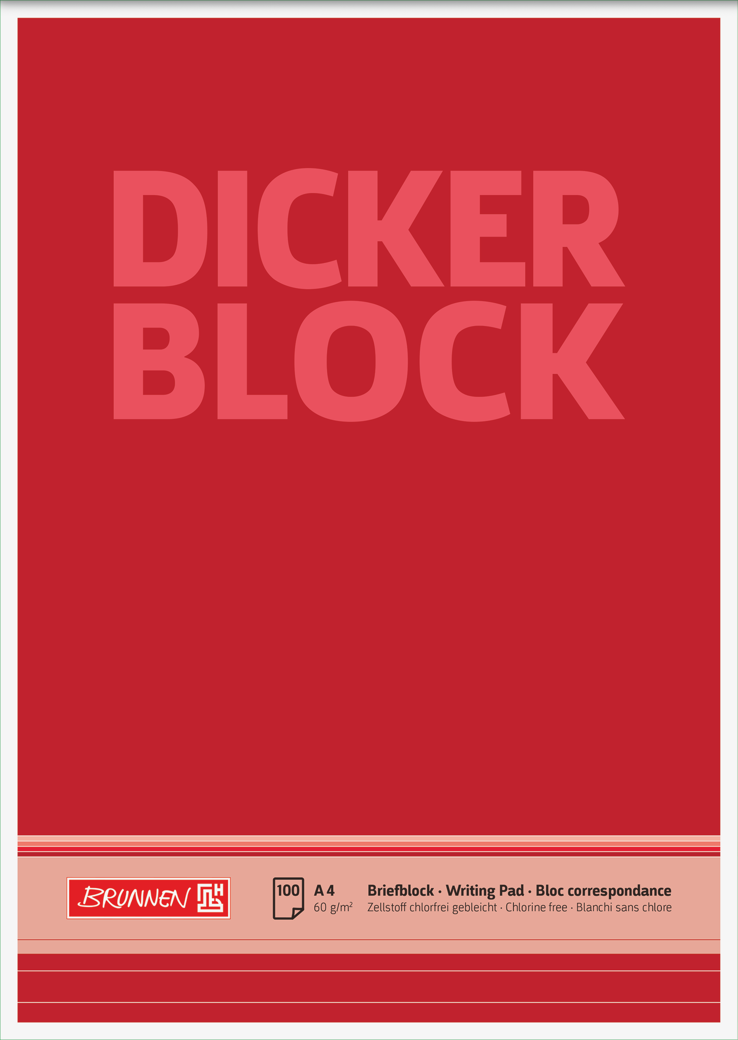 5 x Brunnen Briefblock Der dicke Block A4 60g/qm liniert 100 Blatt