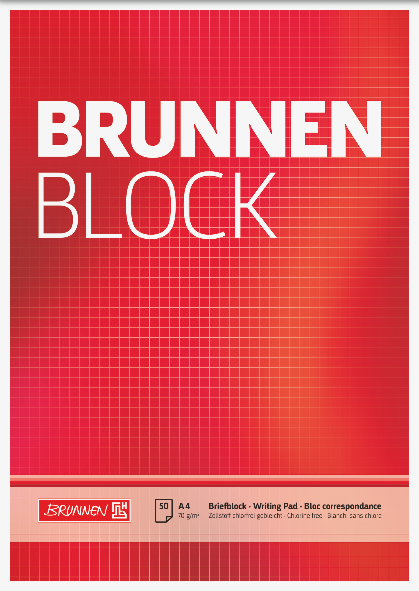 10 x Brunnen Briefblock Brunnenblock A4 70g/qm kariert 50 Blatt