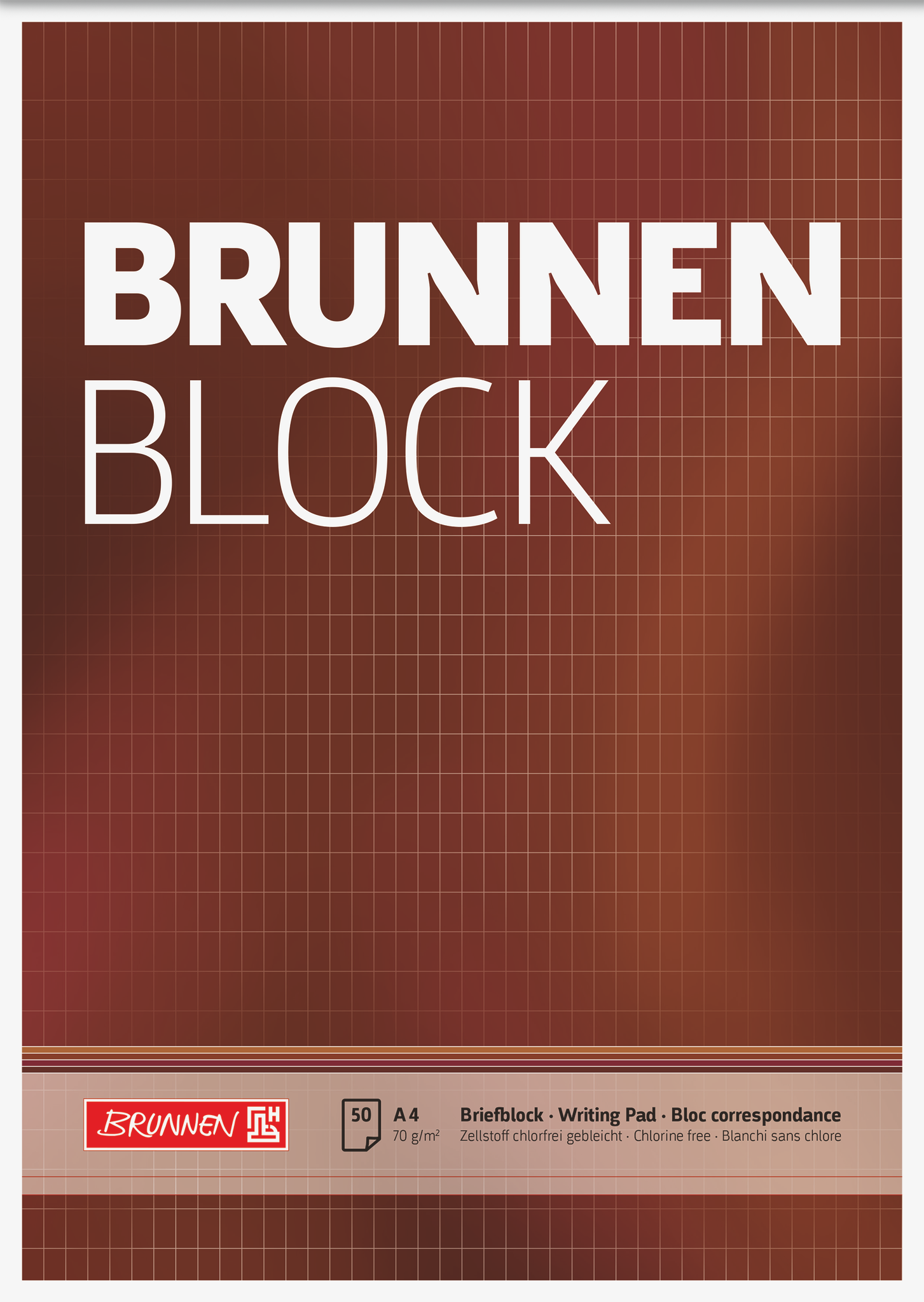 10 x Brunnen Briefblock Brunnenblock A4 70g/qm rautiert 50 Blatt