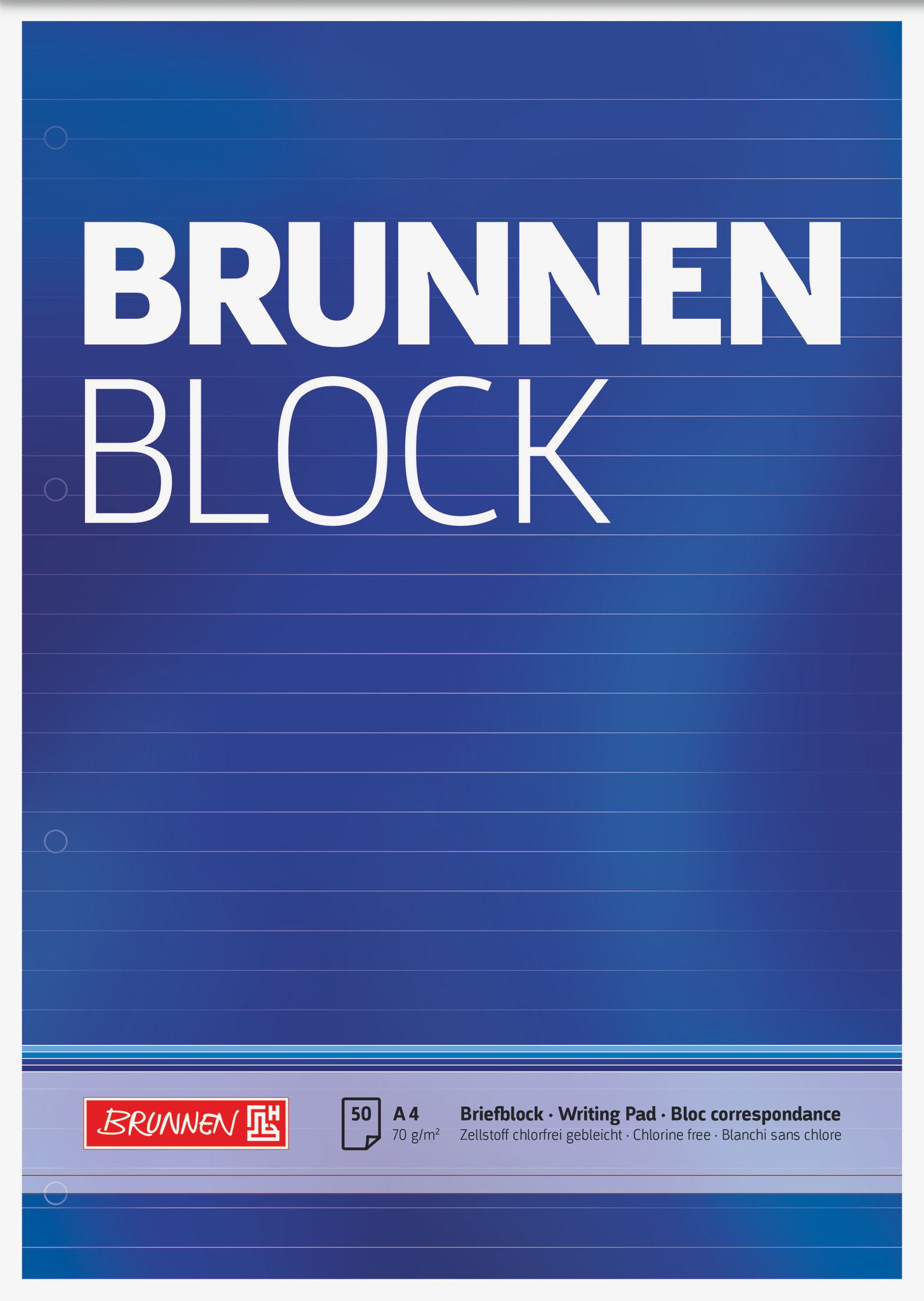 10 x Brunnen Briefblock Brunnenblock A4 70g/qm liniert 2-fach gelocht