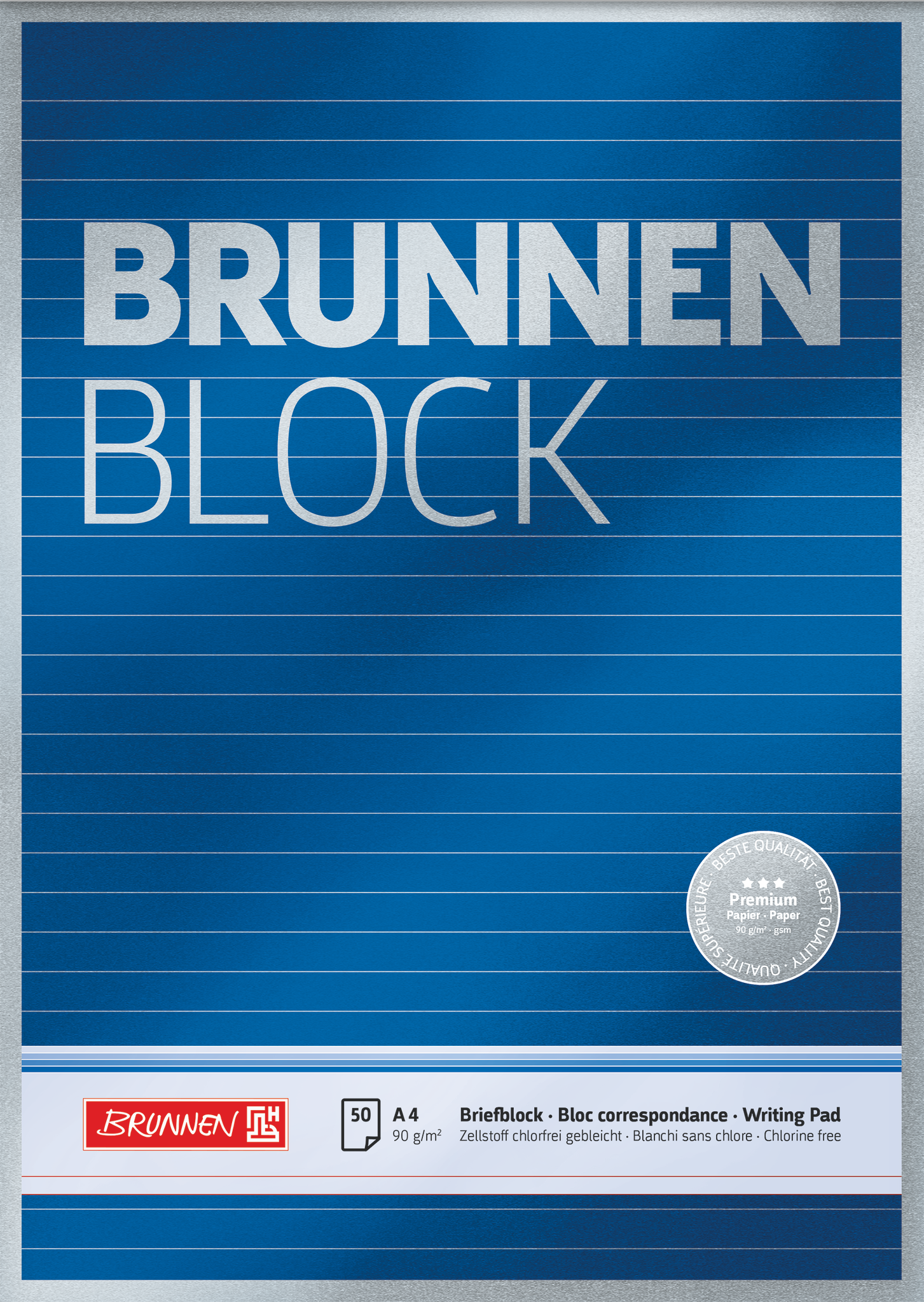 10 x Brunnen Schreiblock Brunnen-Block A4 90g VE=50 Blatt liniert