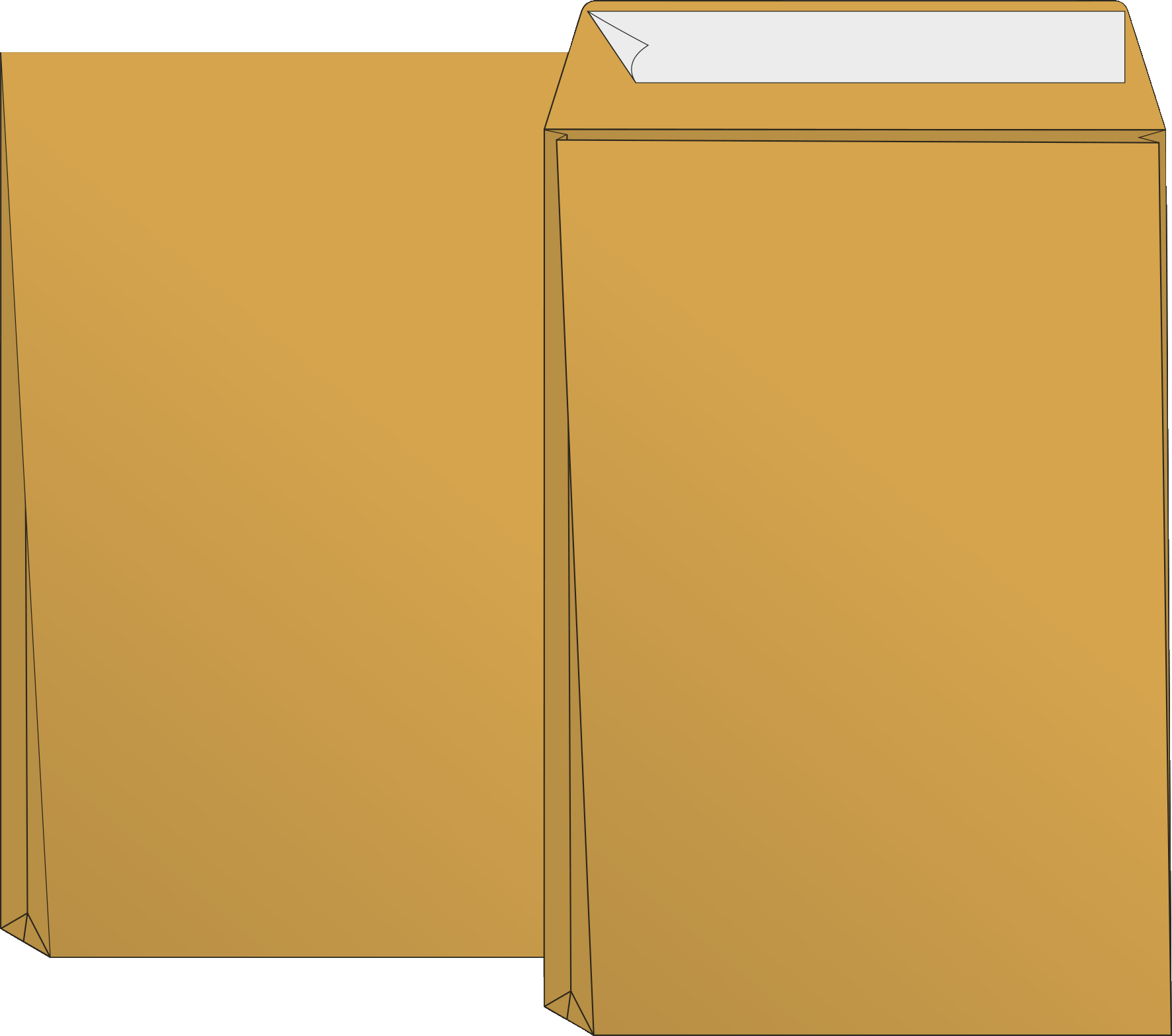 Versandtaschen mit Faltboden | 176×250 mm, B5, 110 g/m², braun, 50 Stück