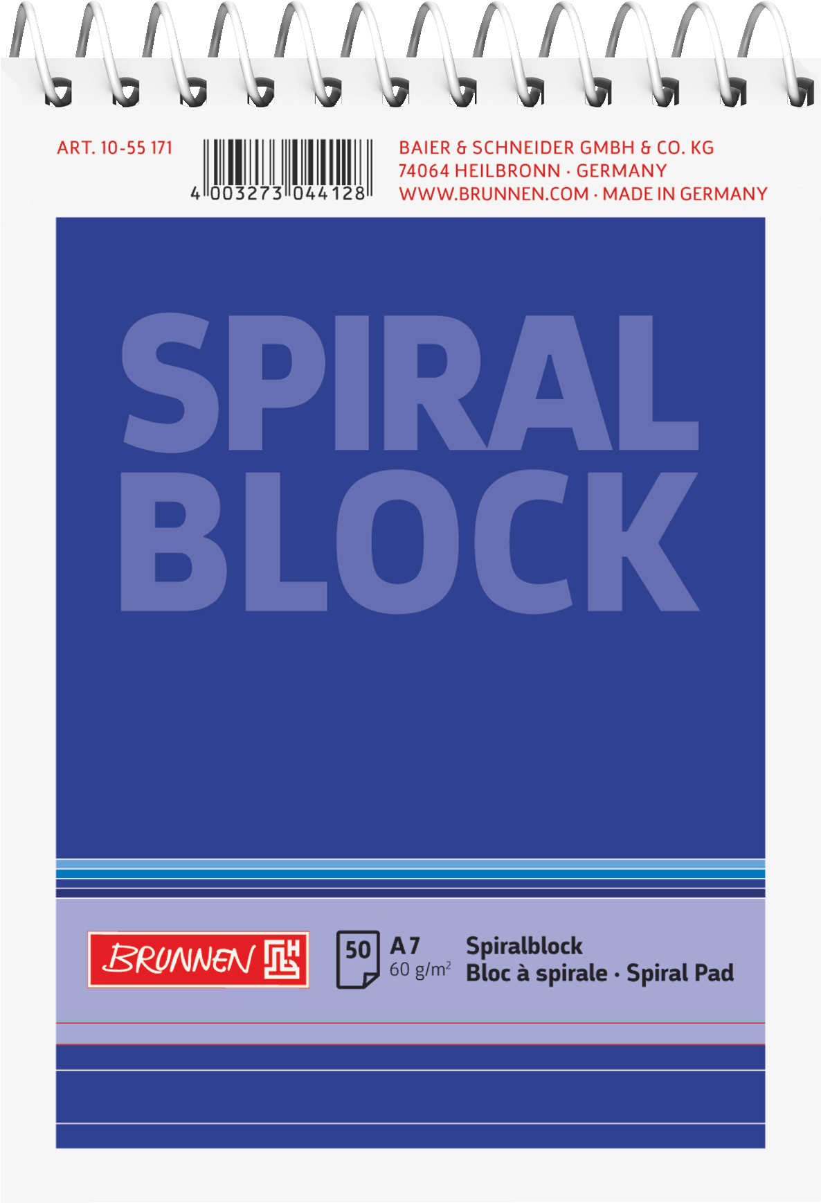 20 x Brunnen Spiralnotizblock A7 liniert 50 Blatt