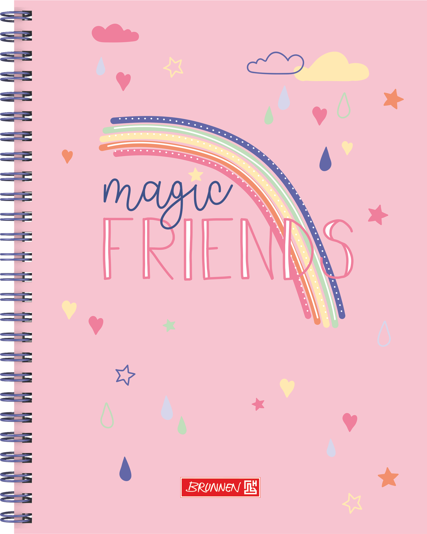 Freundebuch Magic Rainbow | 16,5×20 cm, 80 Seiten, rosa