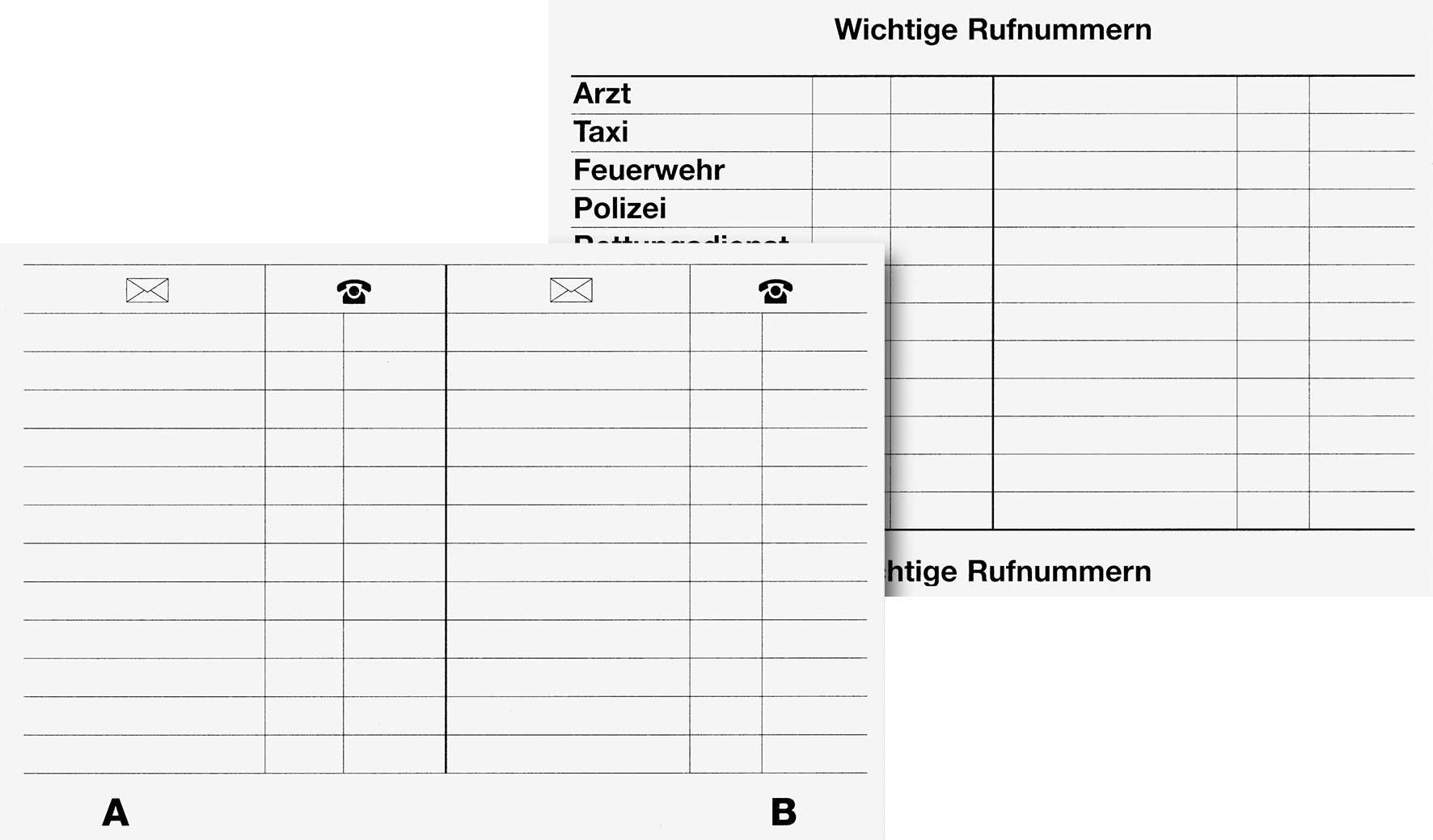 Brunnen Telefonregister-Ersatzeinlagen 14,5x9,8cm 12 Blatt