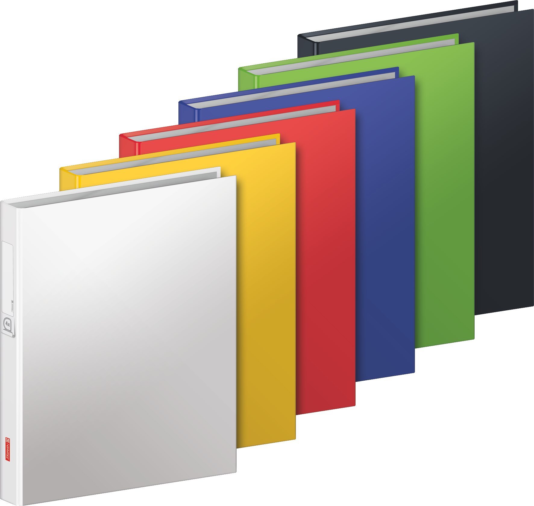 12 x Brunnen Ringbuch Uni A5 4 Ringe 20mm farbig sortiert