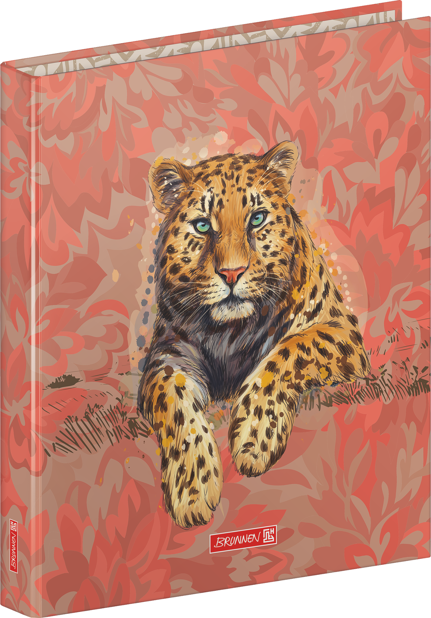 Ringbuch „Leopard“ Safari World | A4, 2 Ringe, Füllhöhe: 20 mm, rot/braun