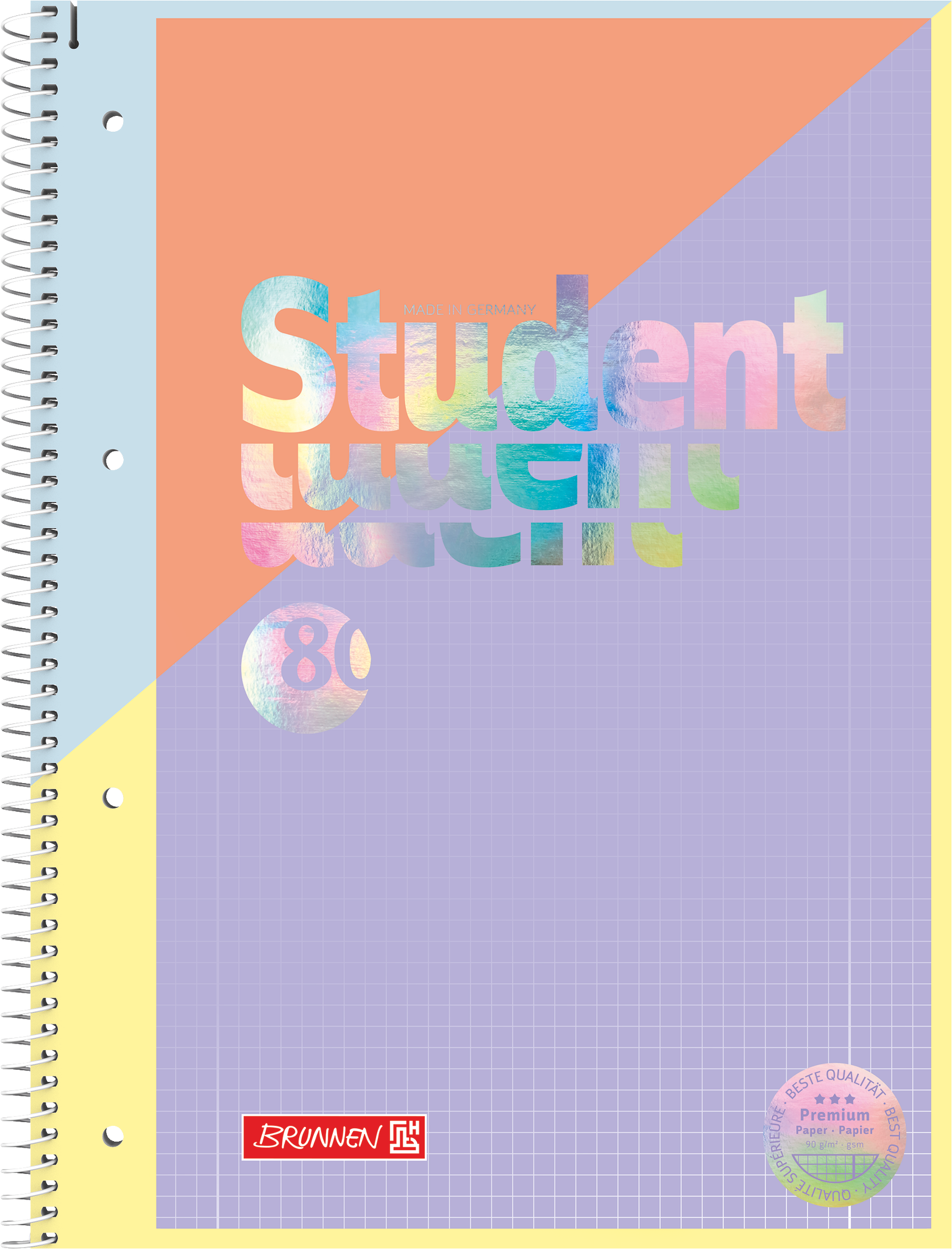 Collegeblock Premium Student „Intoxicate“ | A4, Lineatur 28, 80 Blatt, koralle/violett