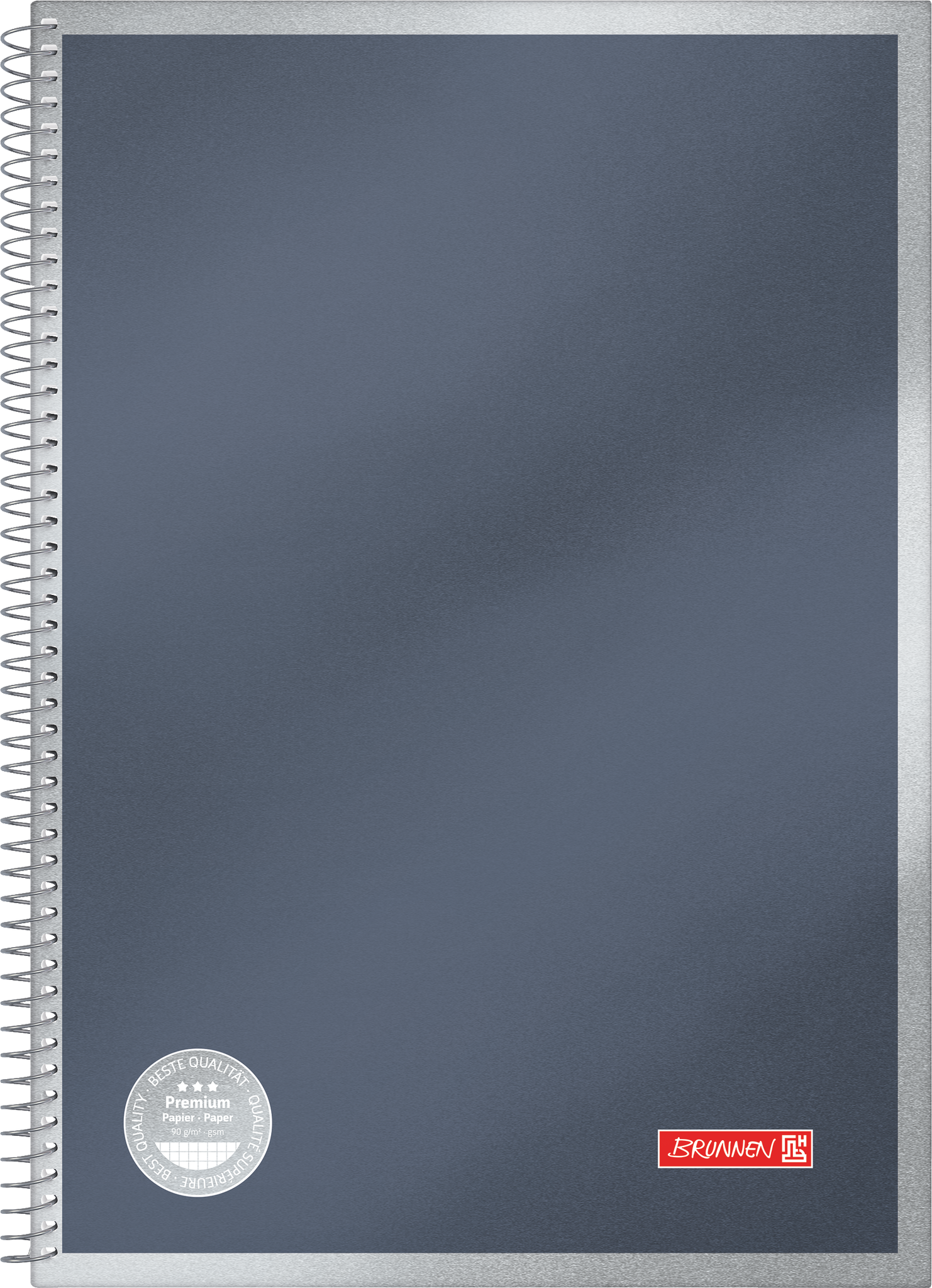5 x Brunnen Spiralnotizbuch A4 100 Blatt 90g/qm kariert Premium Metall