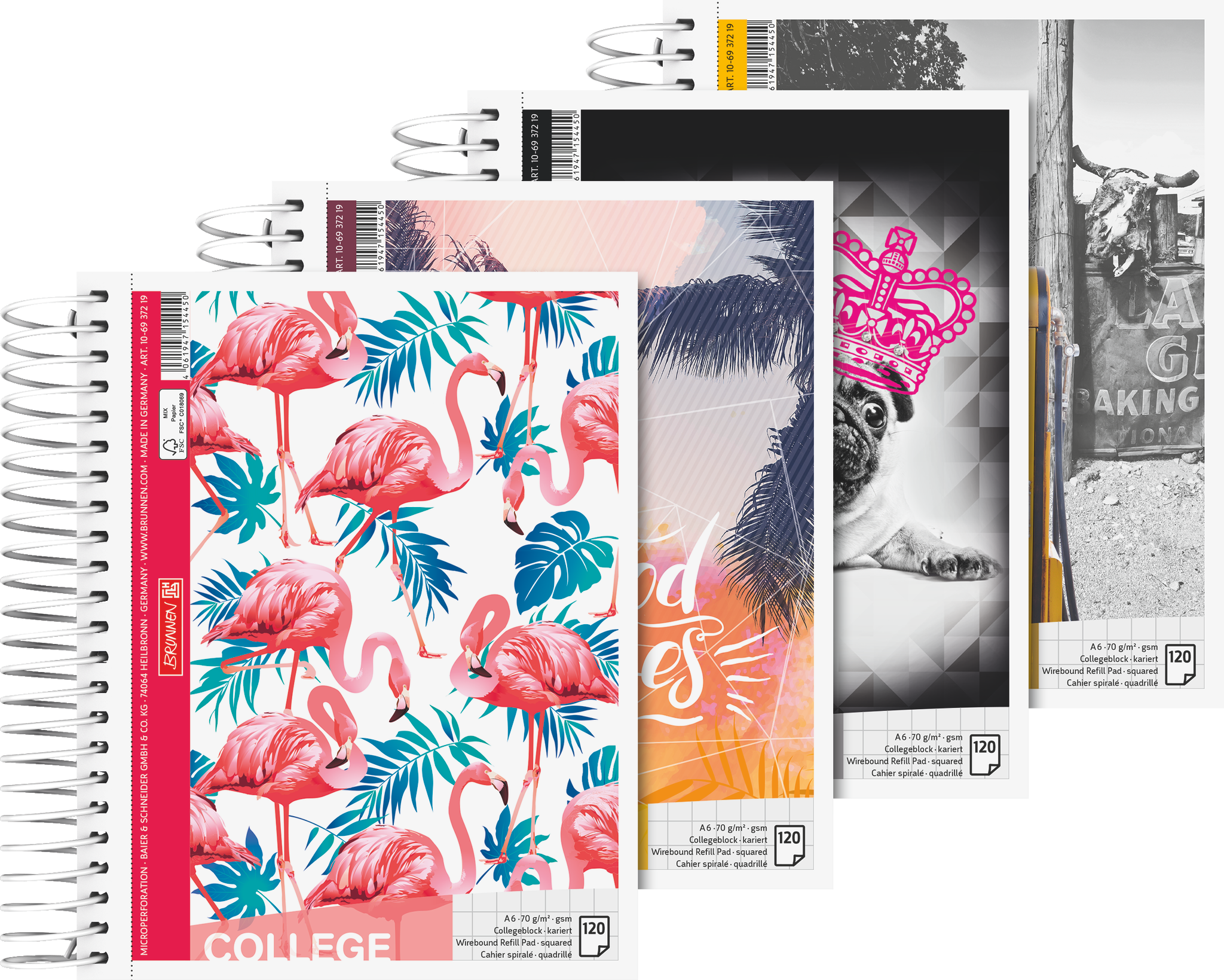 Collegeblock „Trend“ | A6, kariert, 120 Blatt, sortiert