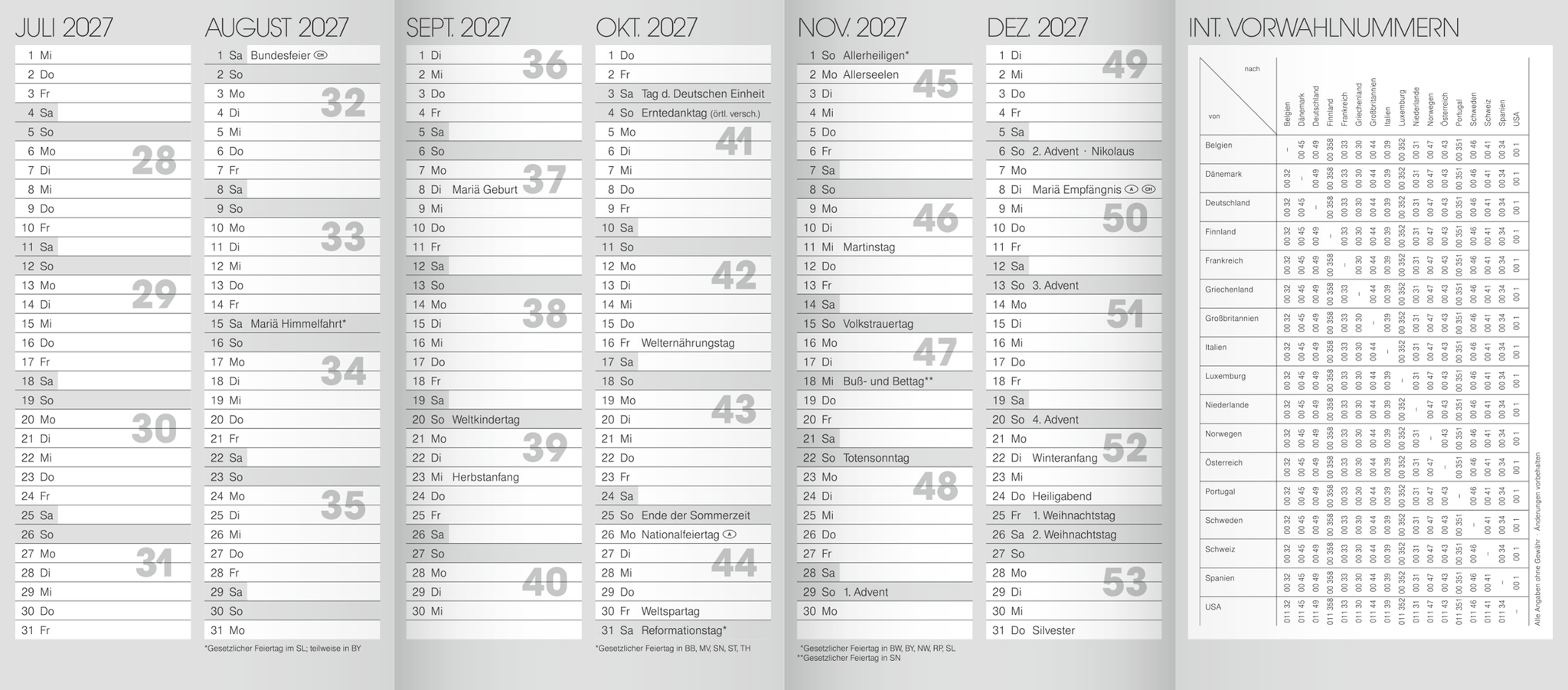 Brunnen Taschenkalender 8,7x15,3 cm 2 Monate/Seite 2027