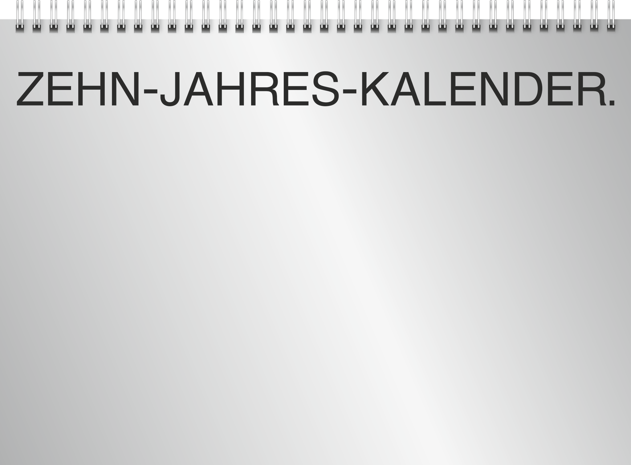 Brunnen Zehnjahreskalender Modell 701 2027 + 9 Folgejahre