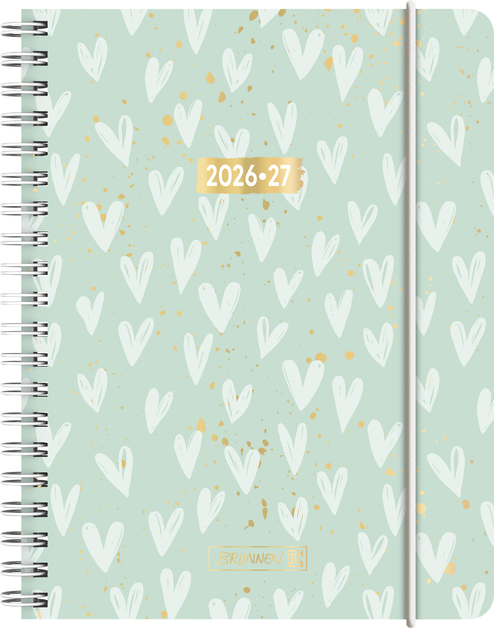 3 x Brunnen Schülerkalender A6 1 Woche/2 Seiten Hearts 2026/2027