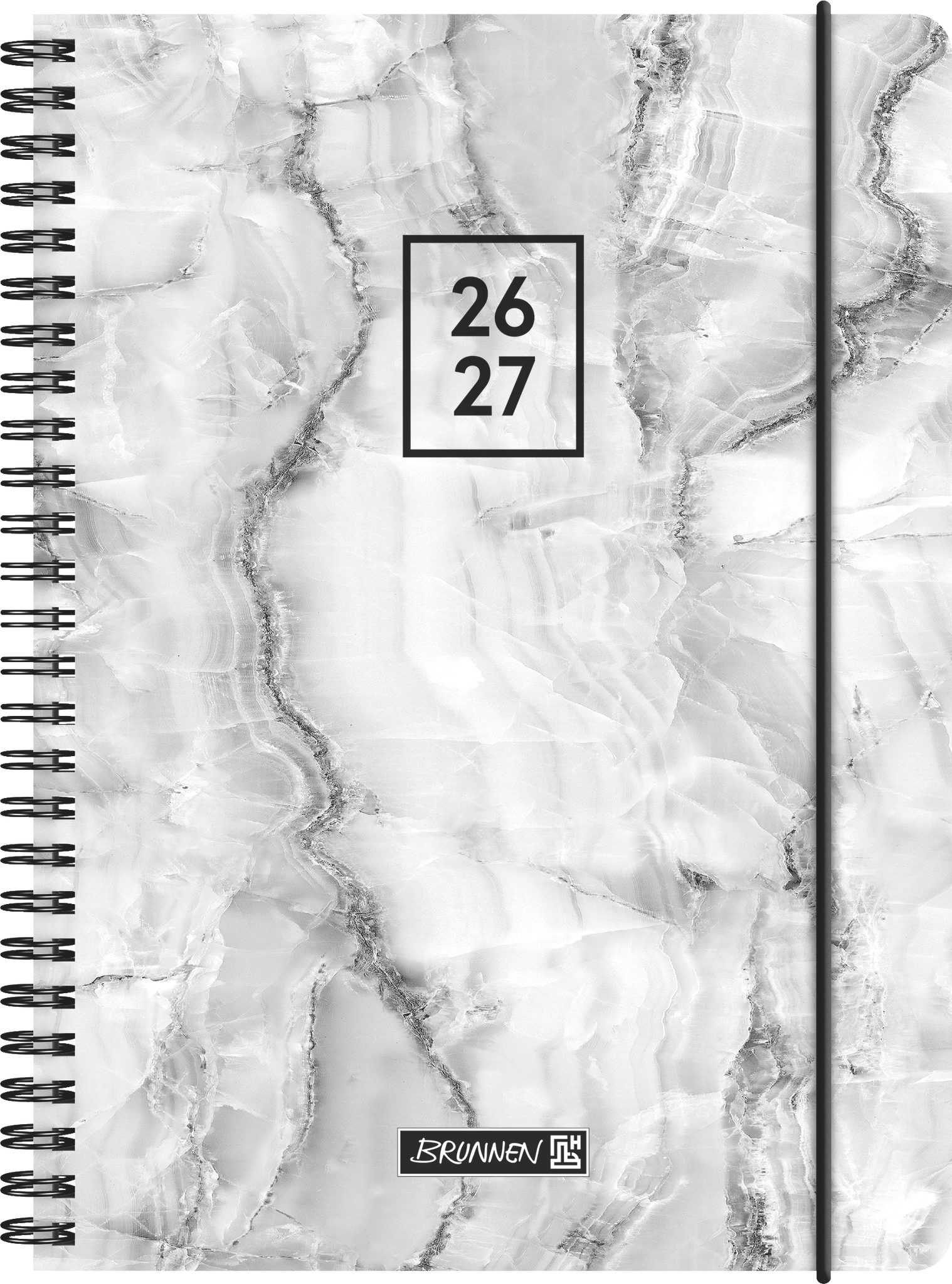 3 x Brunnen Schülerkalender A5 1 Tag/Seite mit Seitenleiste Grey Marbl