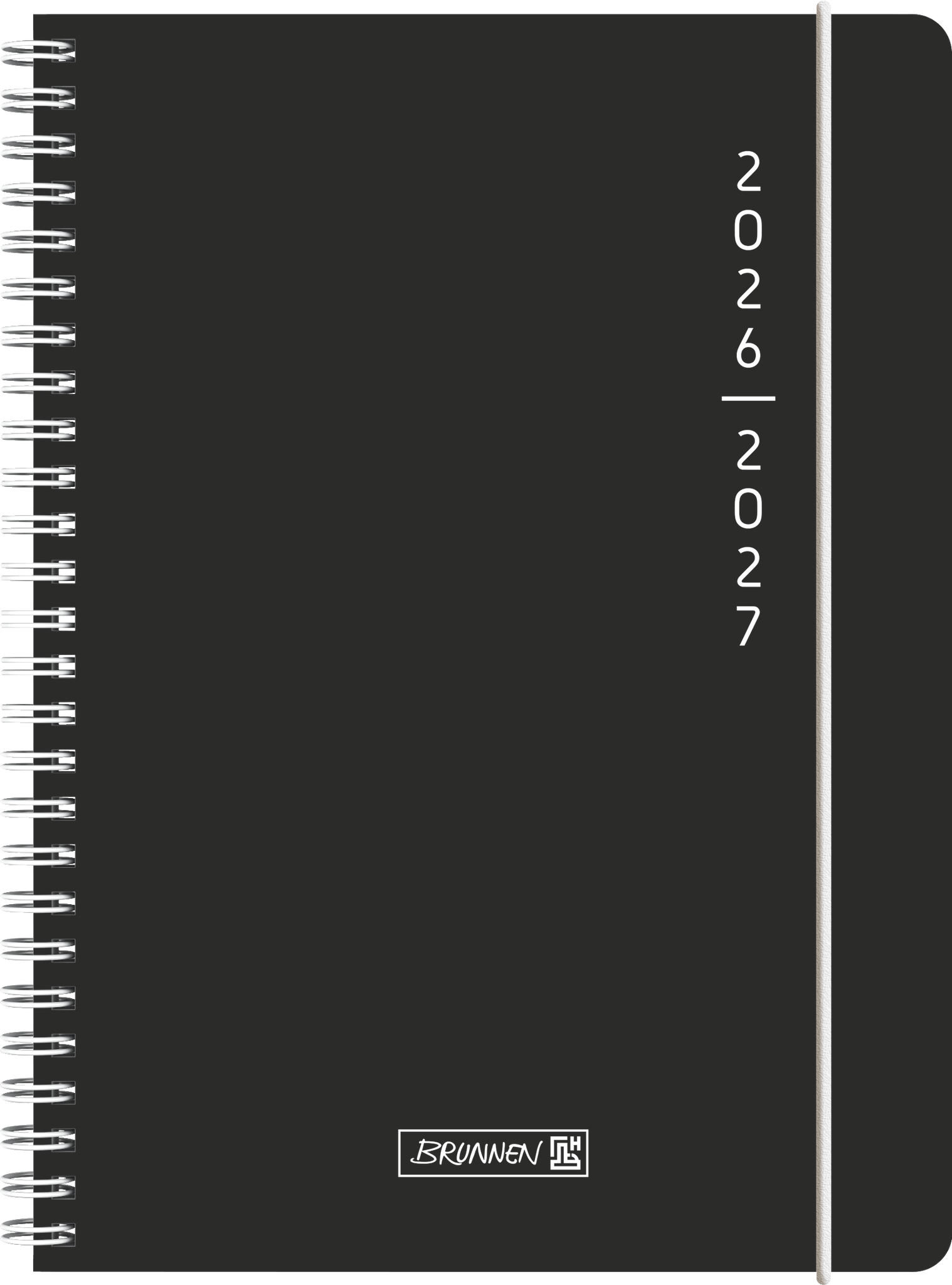 3 x Brunnen Schülerkalender A5 1 Tag/Seite mit Seitenleiste Plain Blac