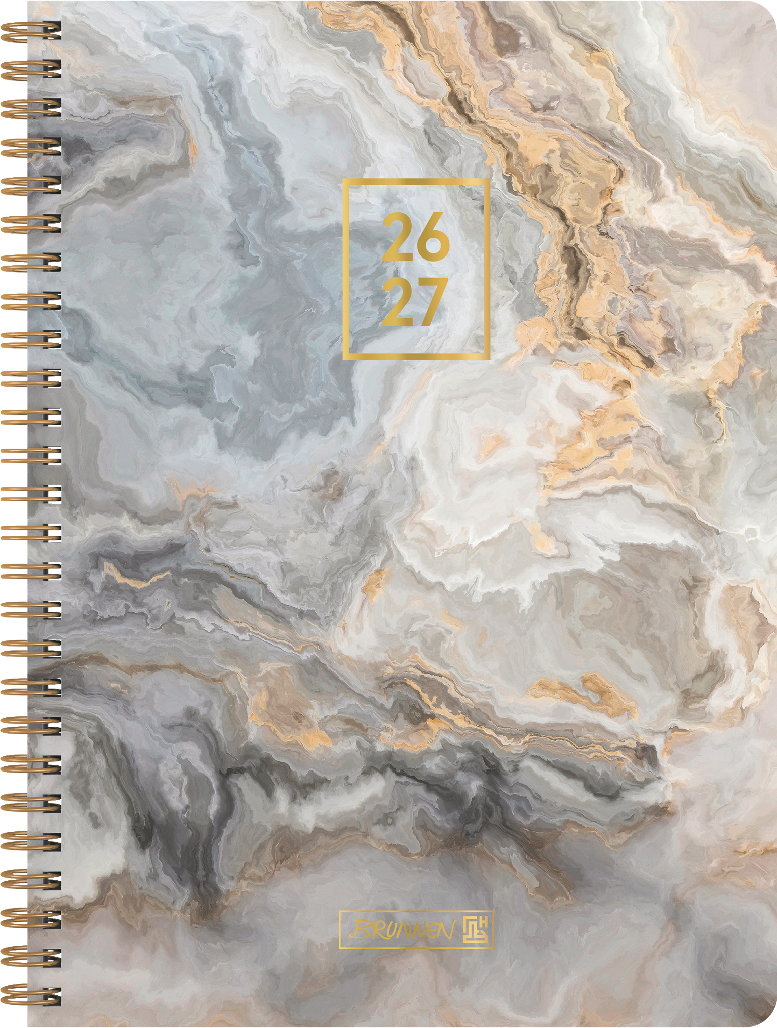 Brunnen Schülerkalender A5 1 Woche/2 Seiten Pastel Marble 2026/2027