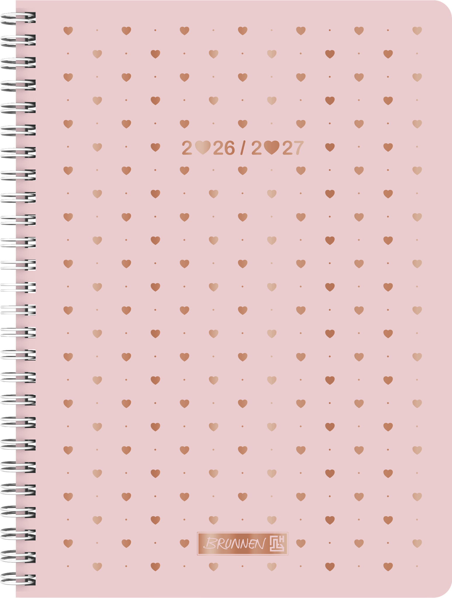 Brunnen Schülerkalender A5 1 Woche/2 Seiten Pretty Pink 2026/2027